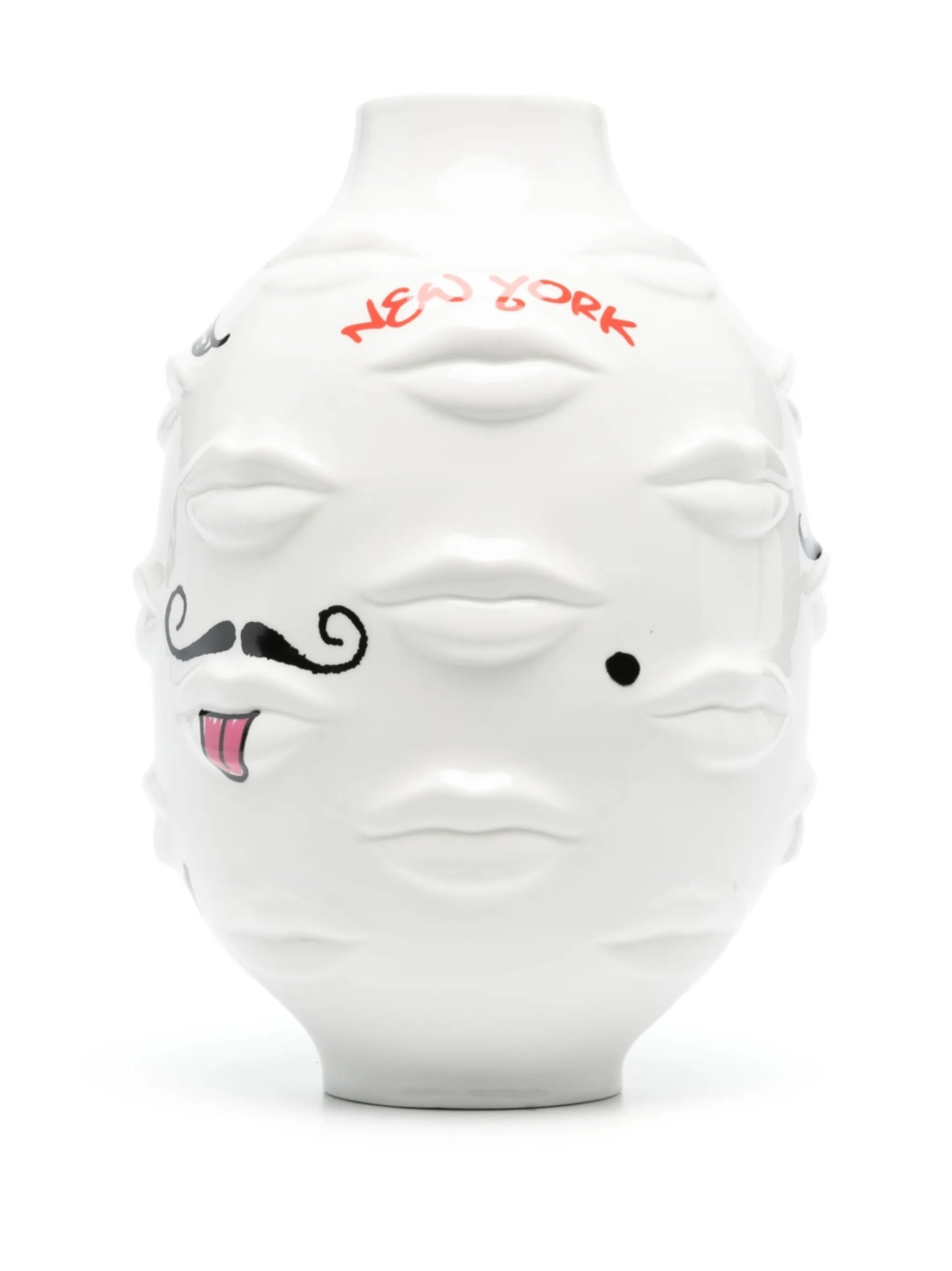 graphic-print porcelain vase