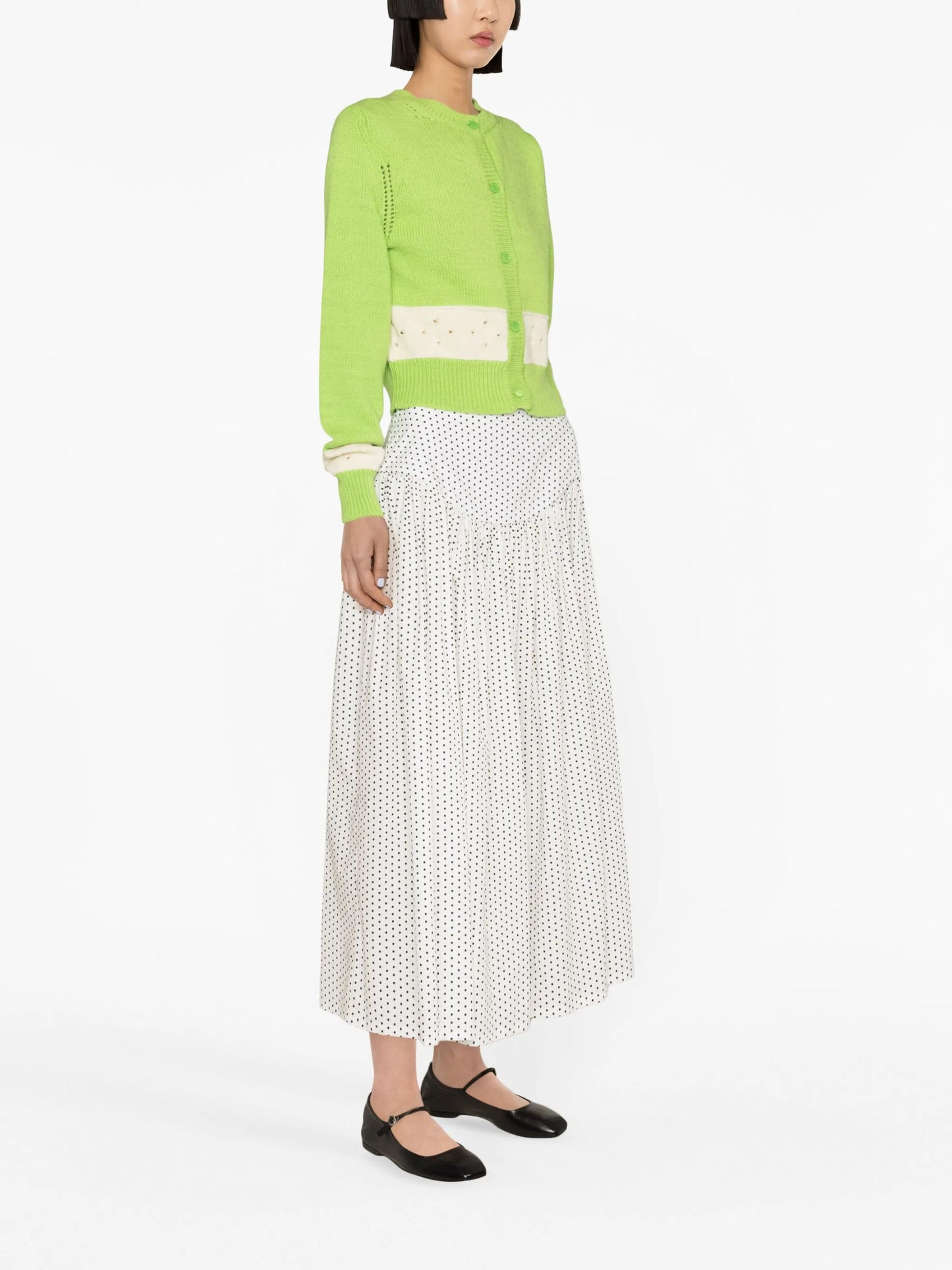 polka-dot midi skirt