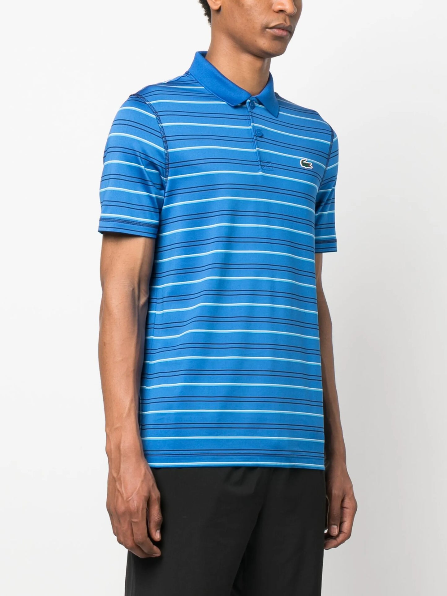 logo-patch striped polo shirt
