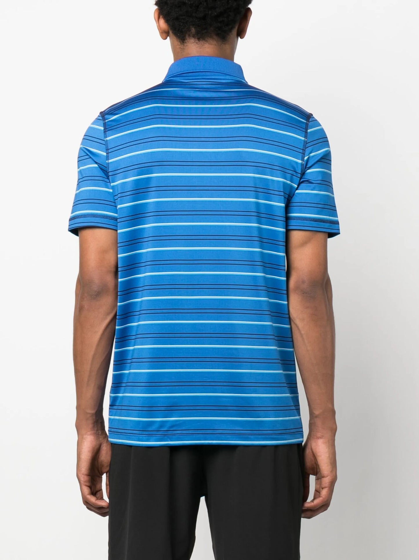 logo-patch striped polo shirt