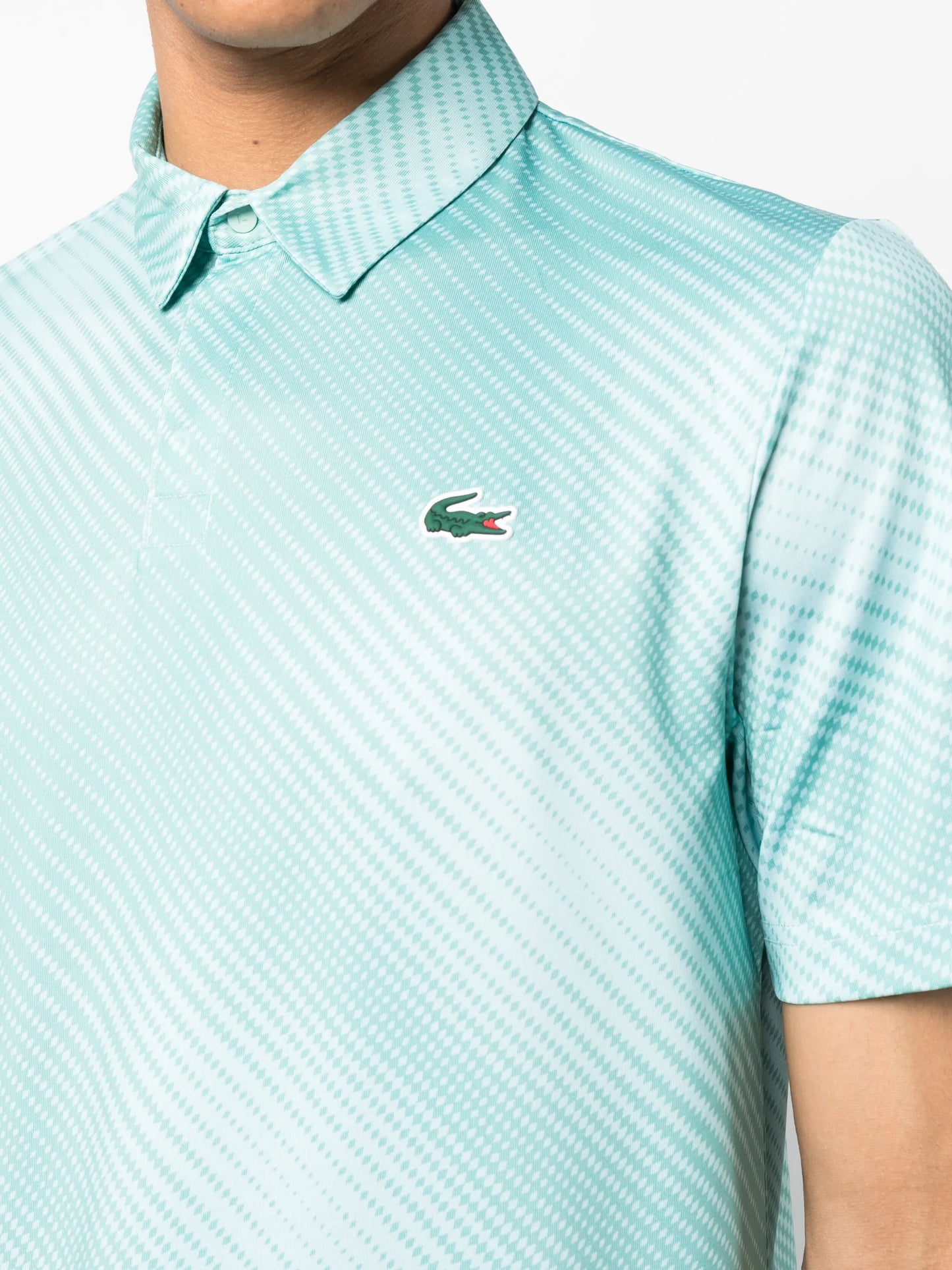 graphic-print stretch polo shirt