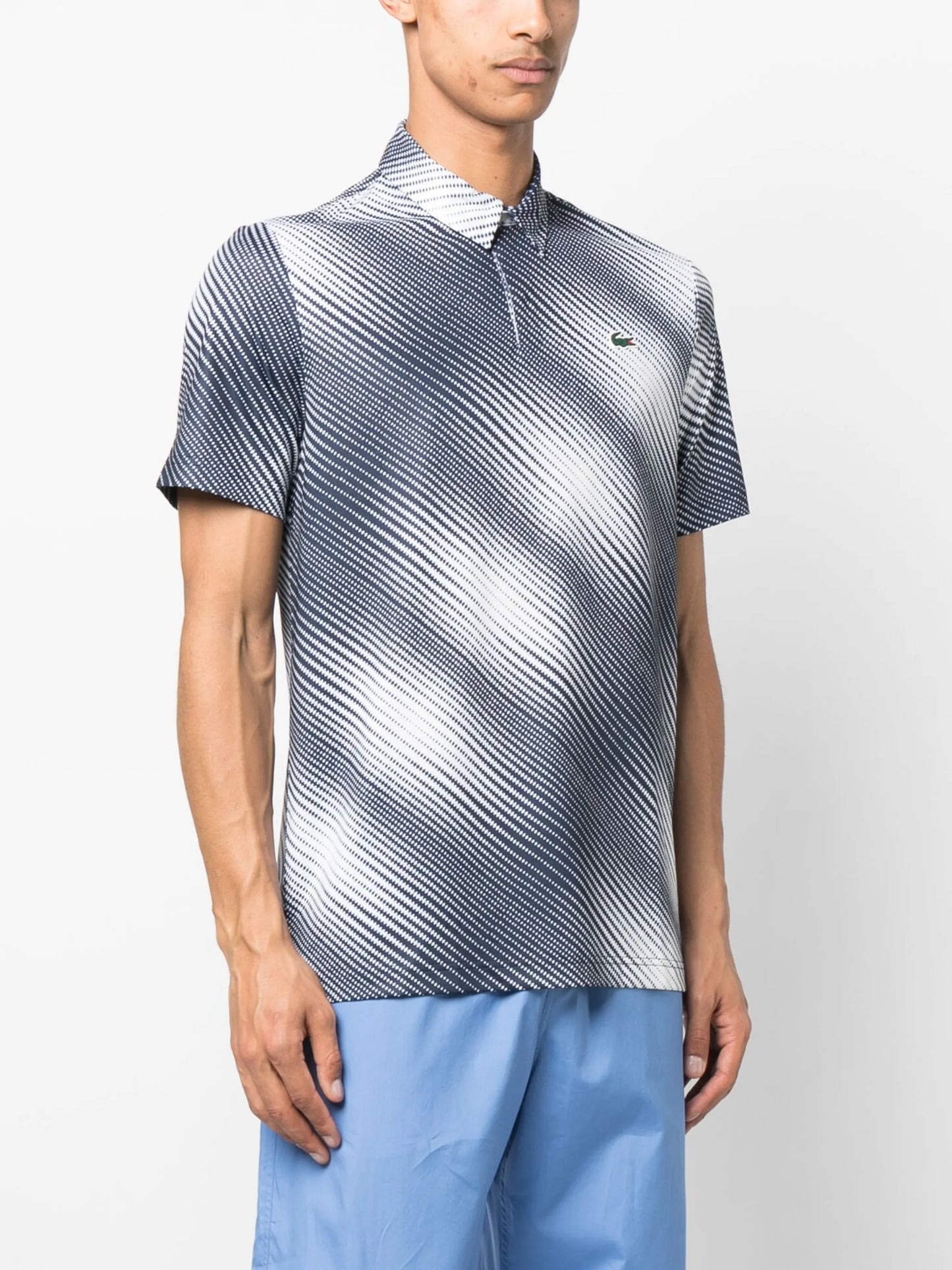 graphic-print stretch polo shirt