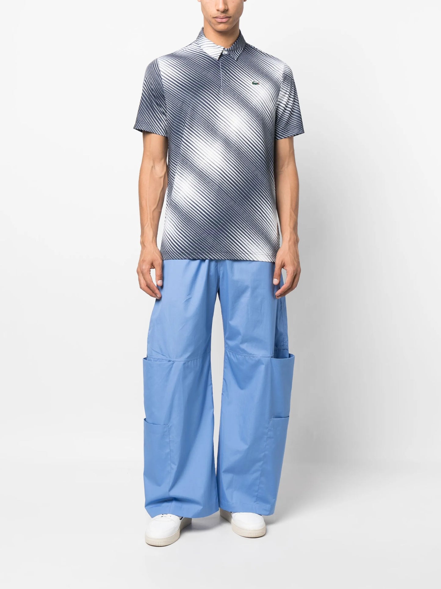 graphic-print stretch polo shirt