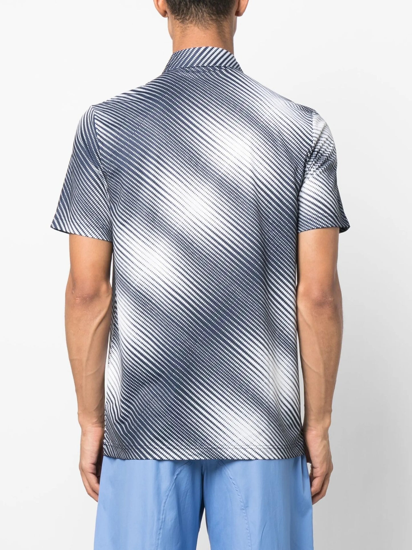 graphic-print stretch polo shirt