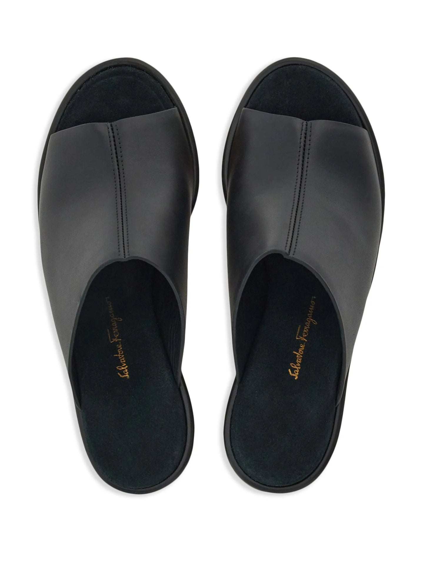 85mm leather wedge sandals