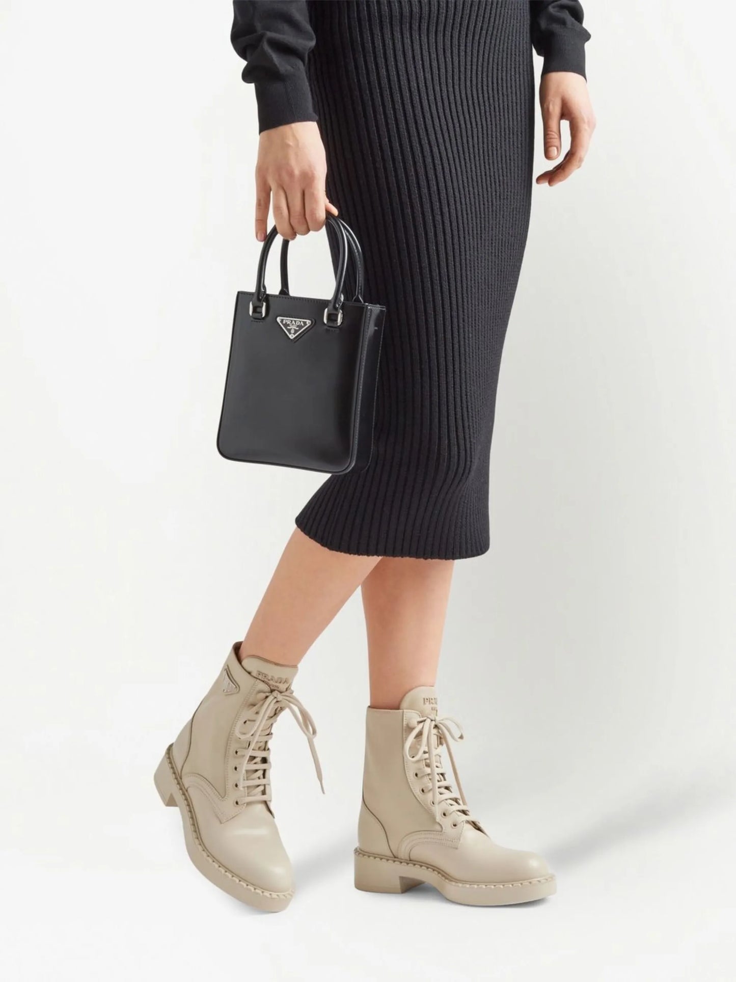 brushed leather lace-up boots