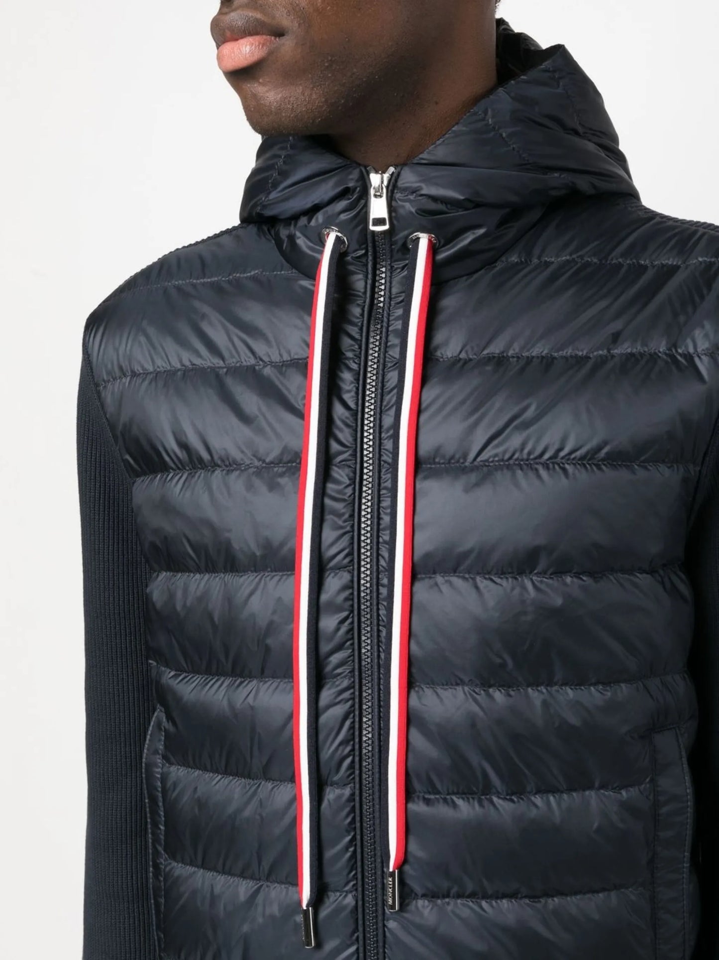padded-panel hooded jacket