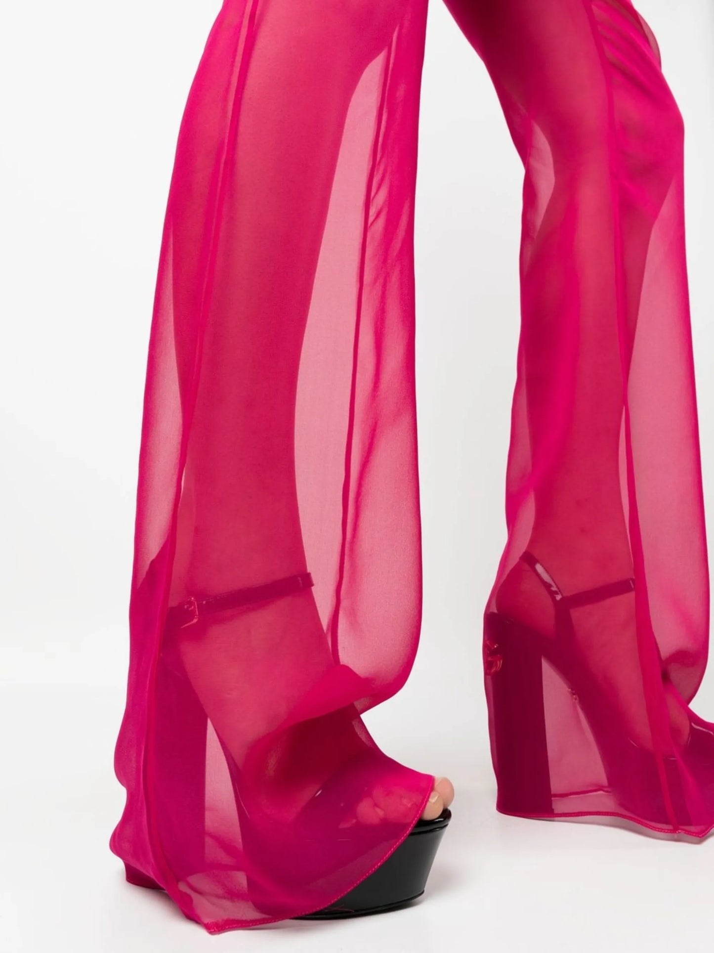 sheer straight-leg trousers
