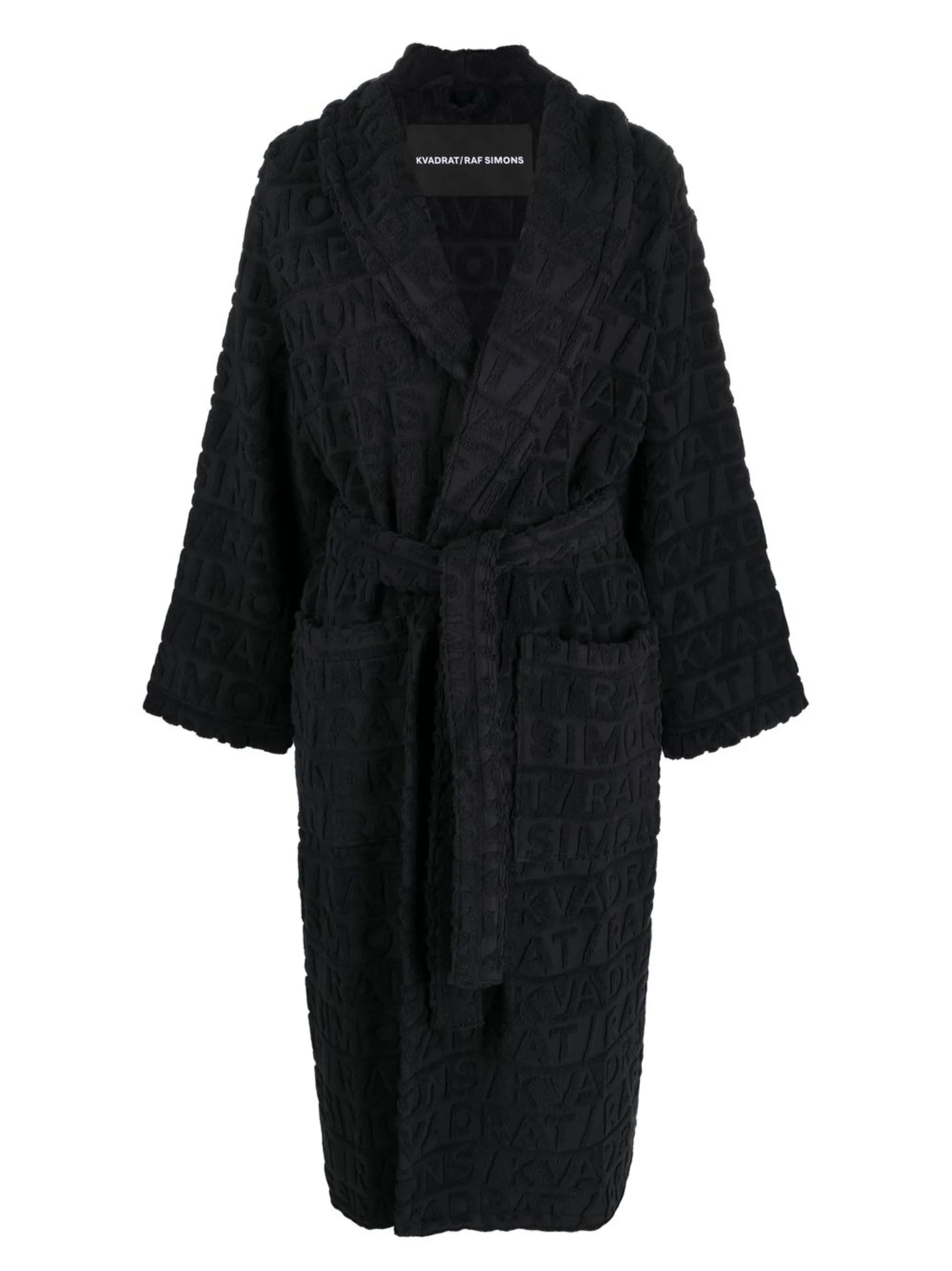 x Raf embossed-logo bathrobe