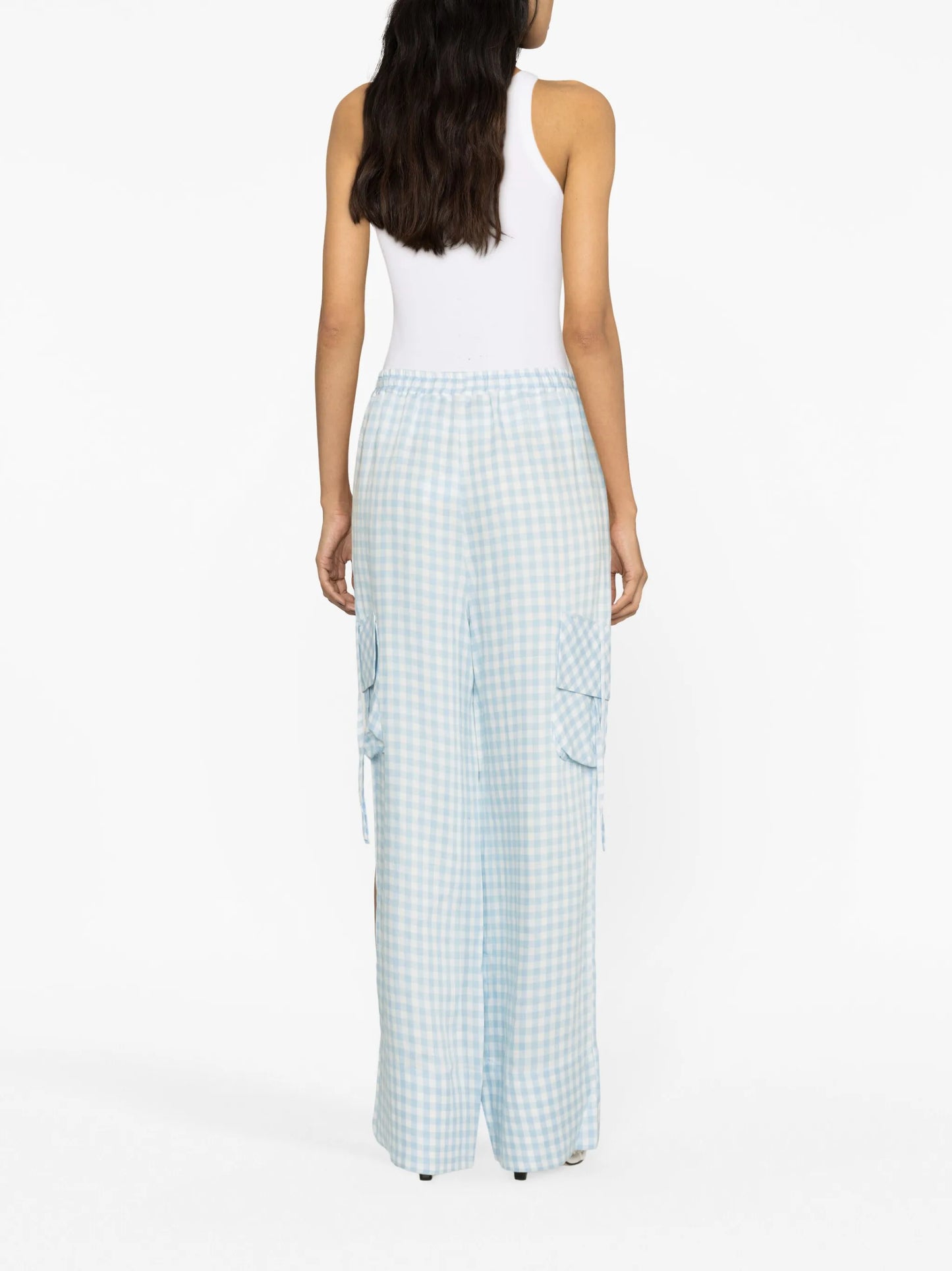 Safari check-print cargo pants