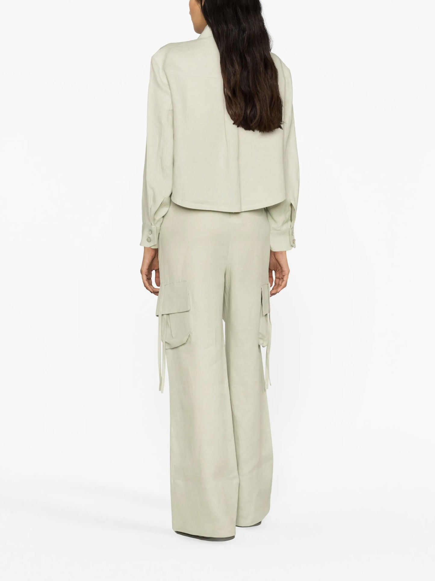 Safari linen cargo trousers