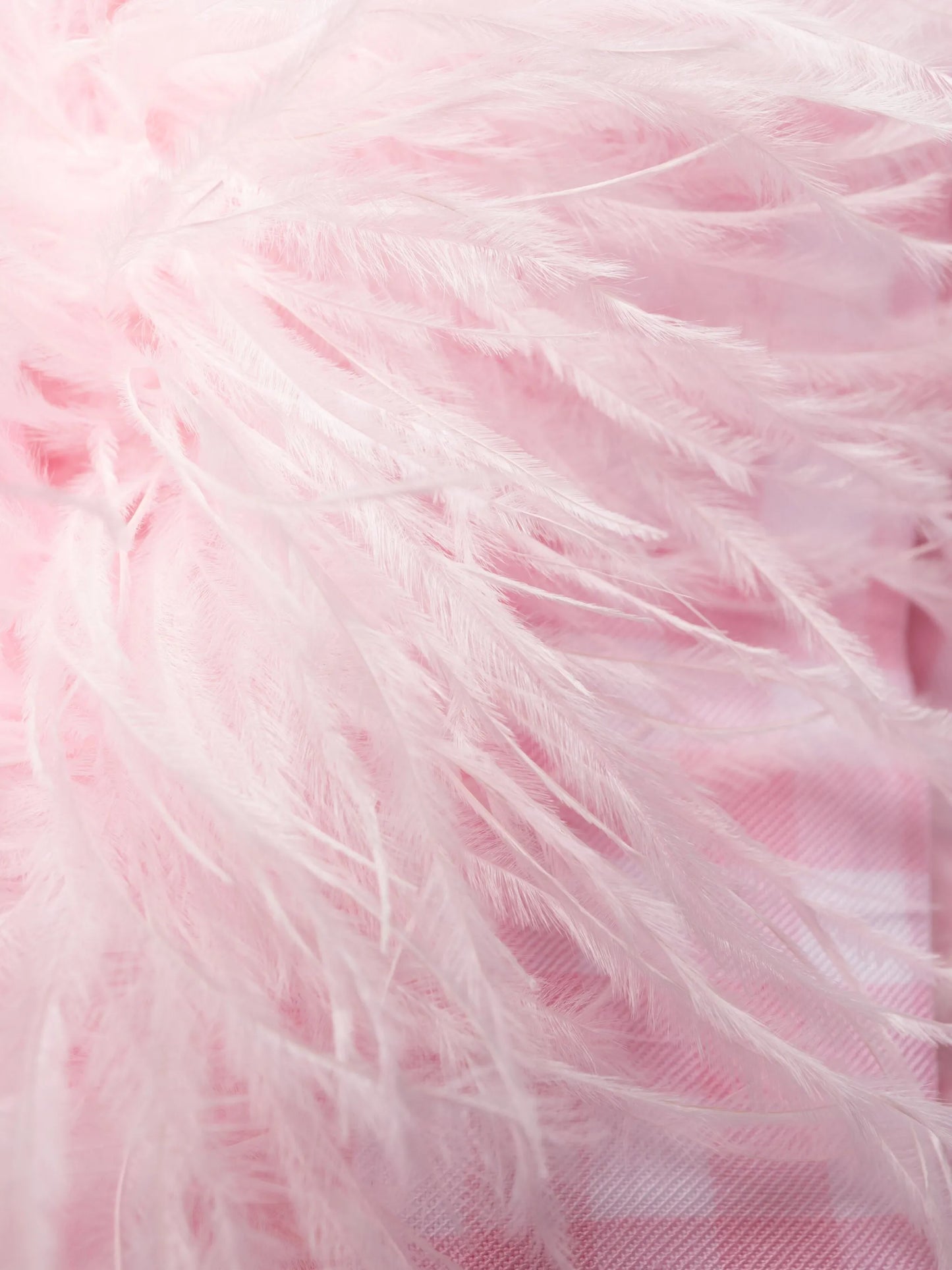 check-print feather-trim pyjamas