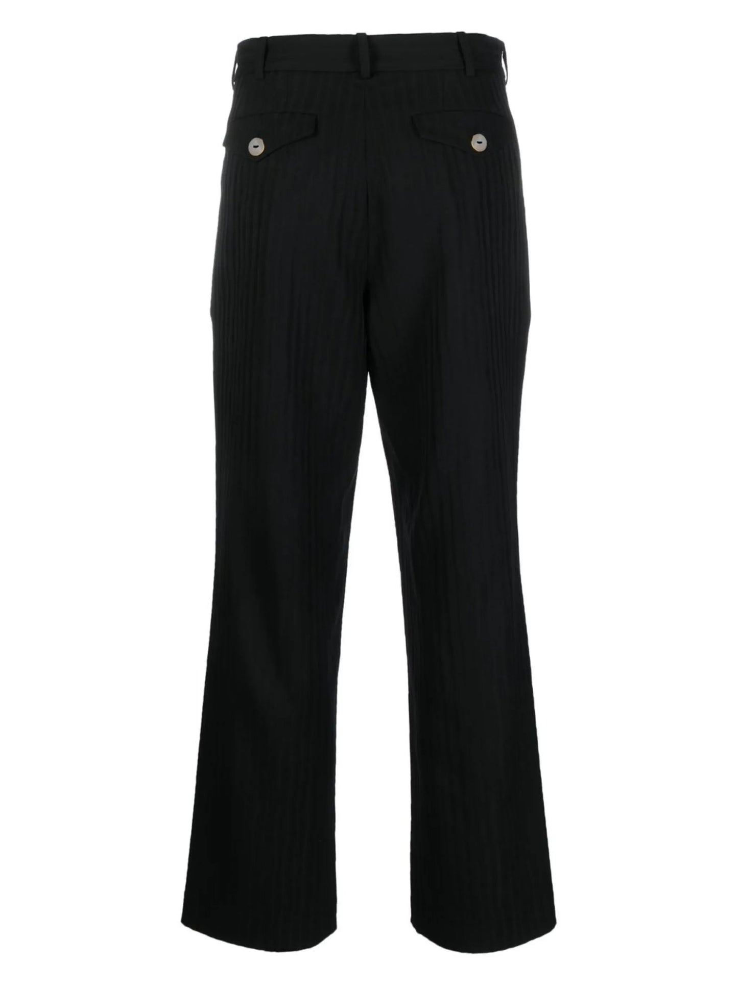 button-detail straight-leg trousers