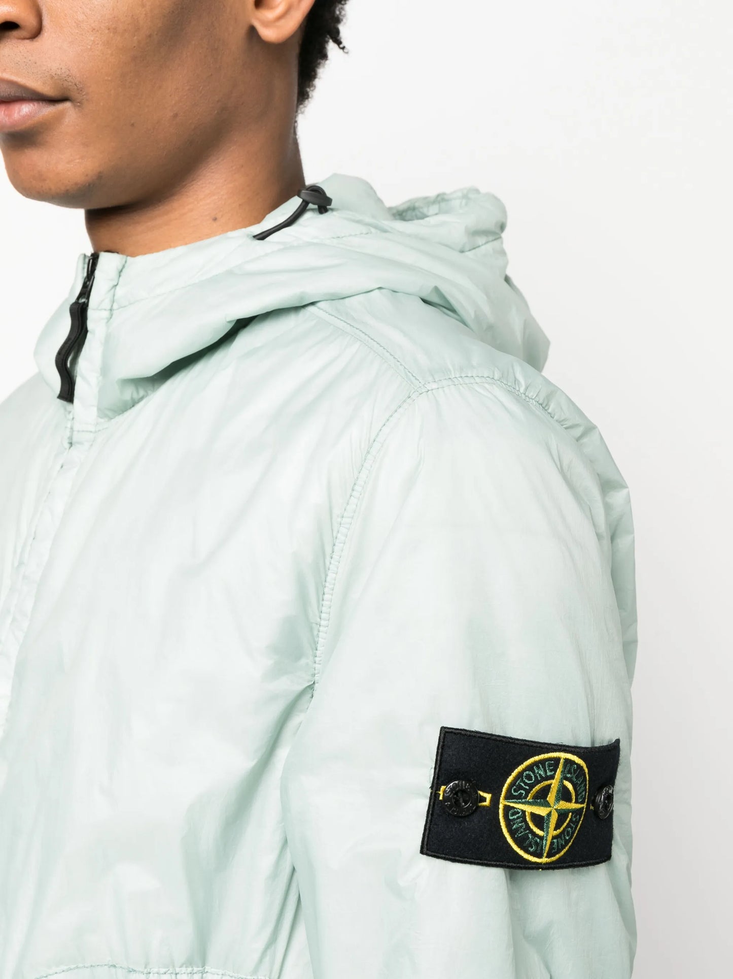 Compass-patch hooded jacket