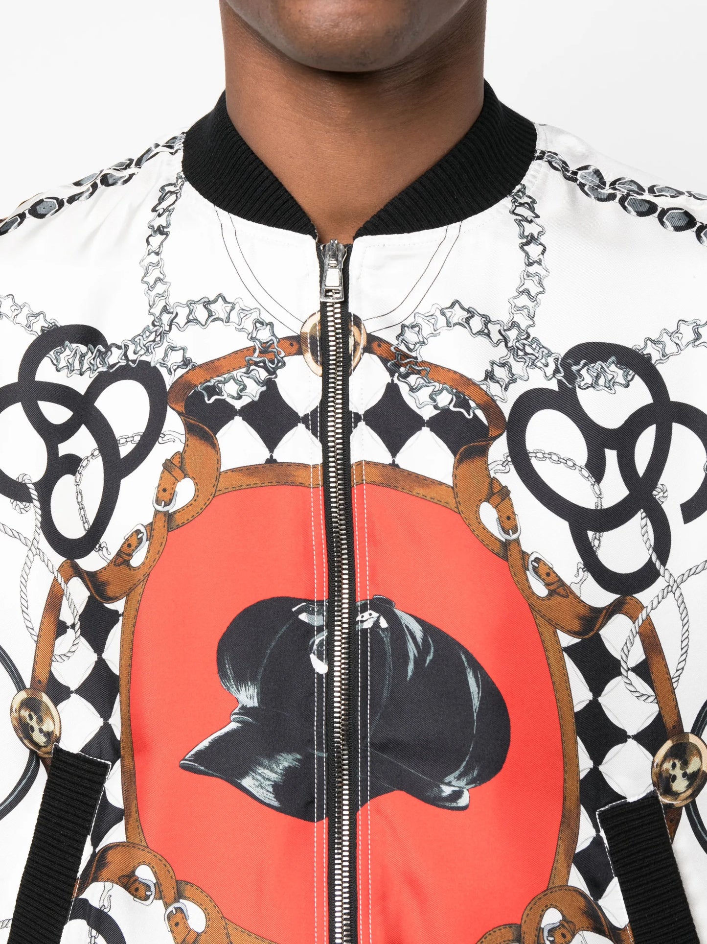 graphic-print bomber jacket