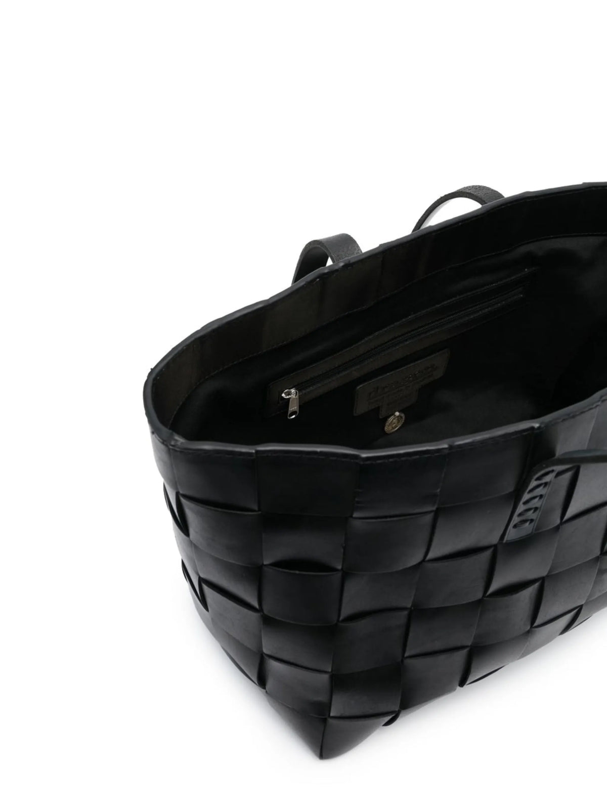 Japan checkerboard woven leather tote bag