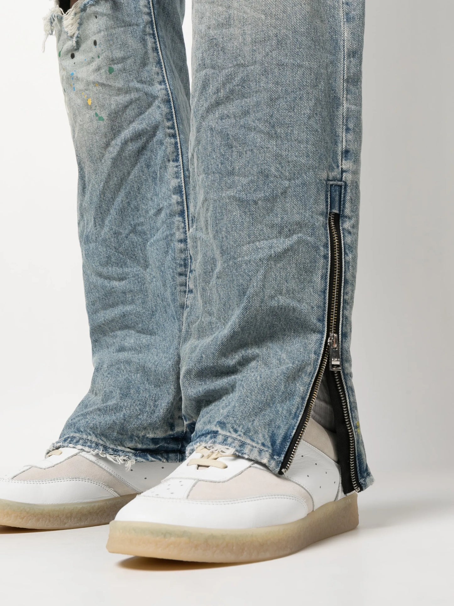 distressed straight leg jeans