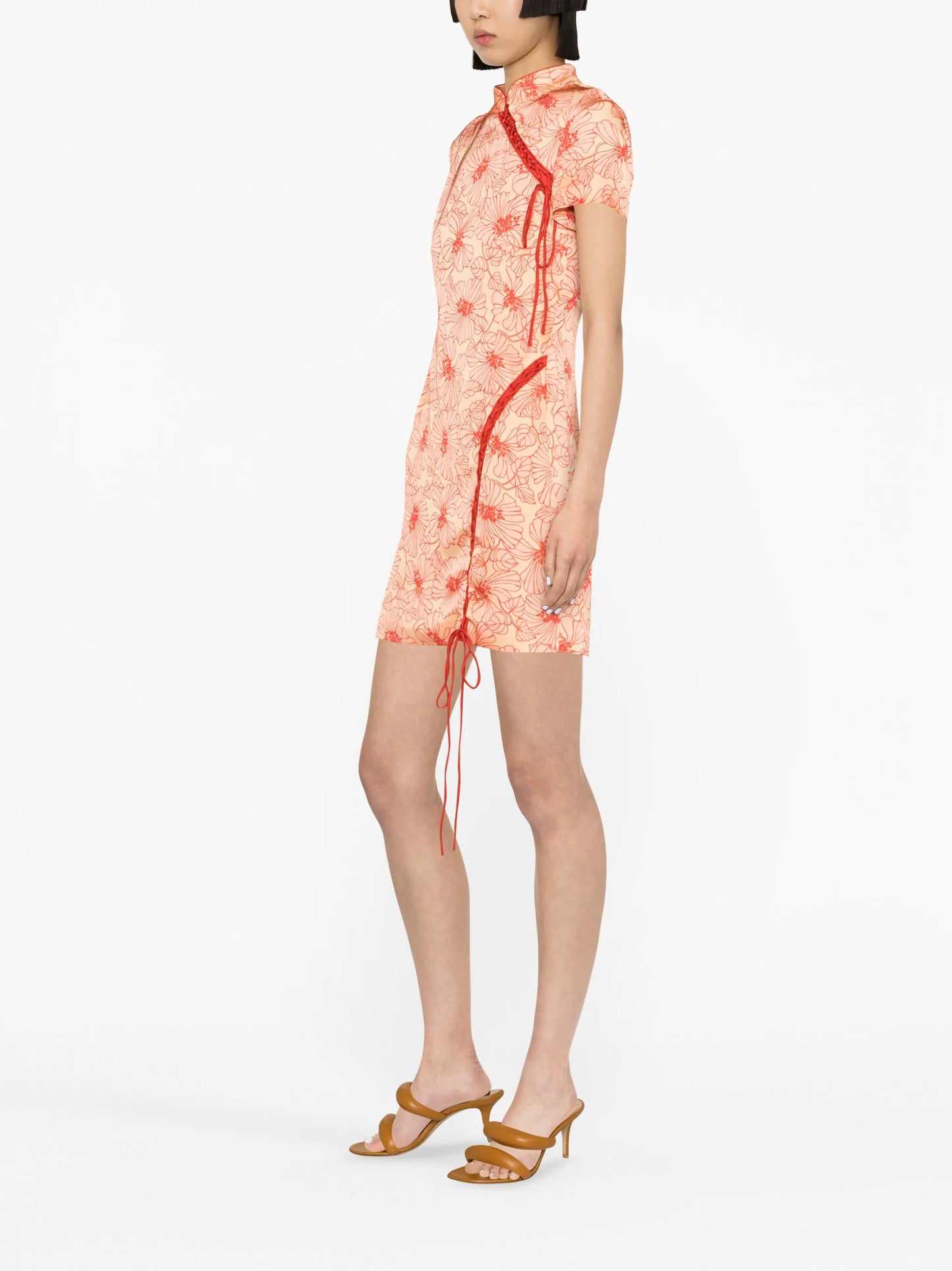 Trapeze floral-print mini dress