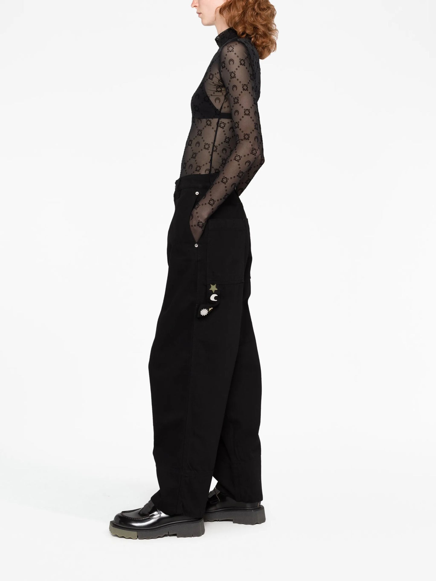 embellished wide-leg jeans