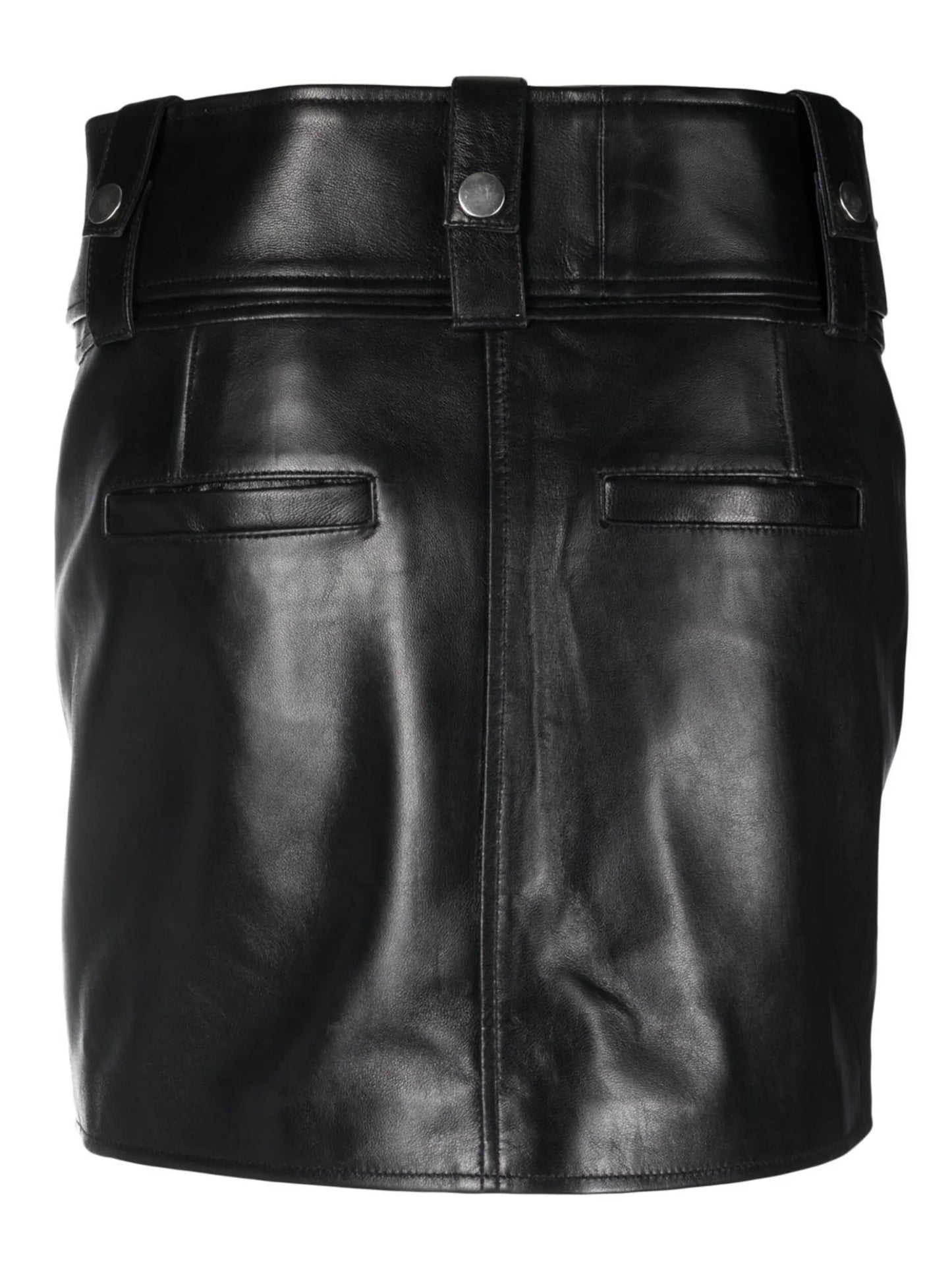 biker-style belted skirt