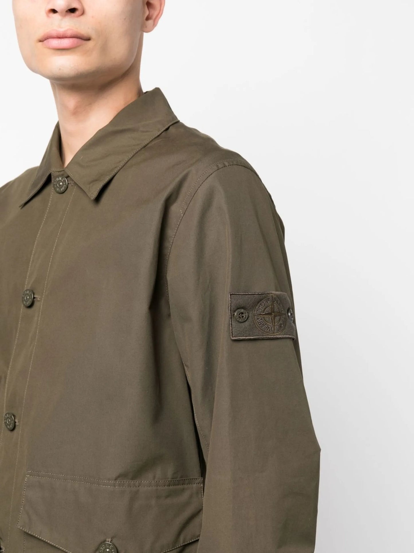 logo-patch cotton jacket