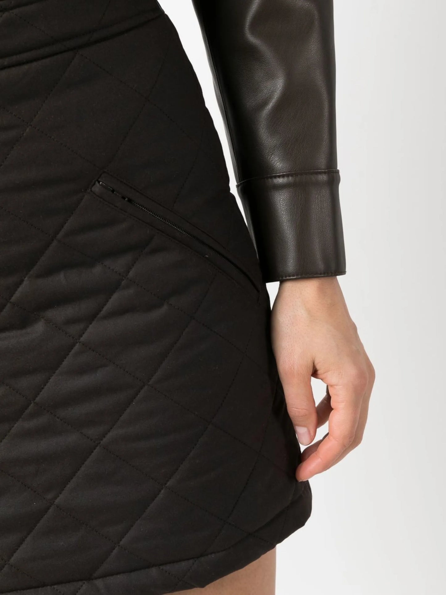 high-waist quilted skirt