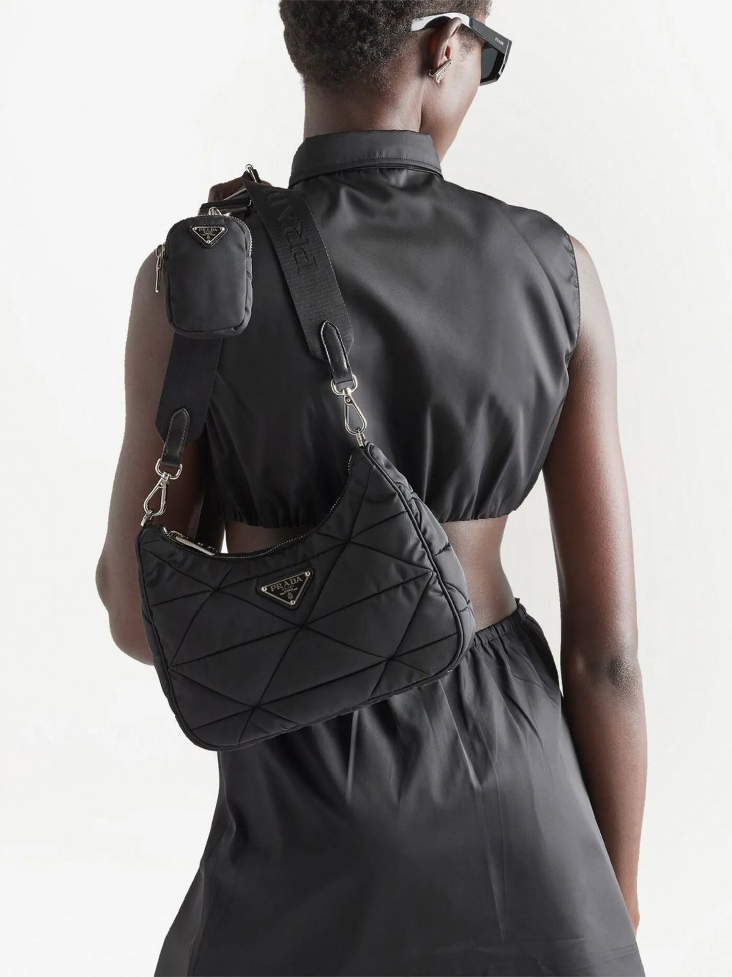 Padded Re-Nylon shoulder bag