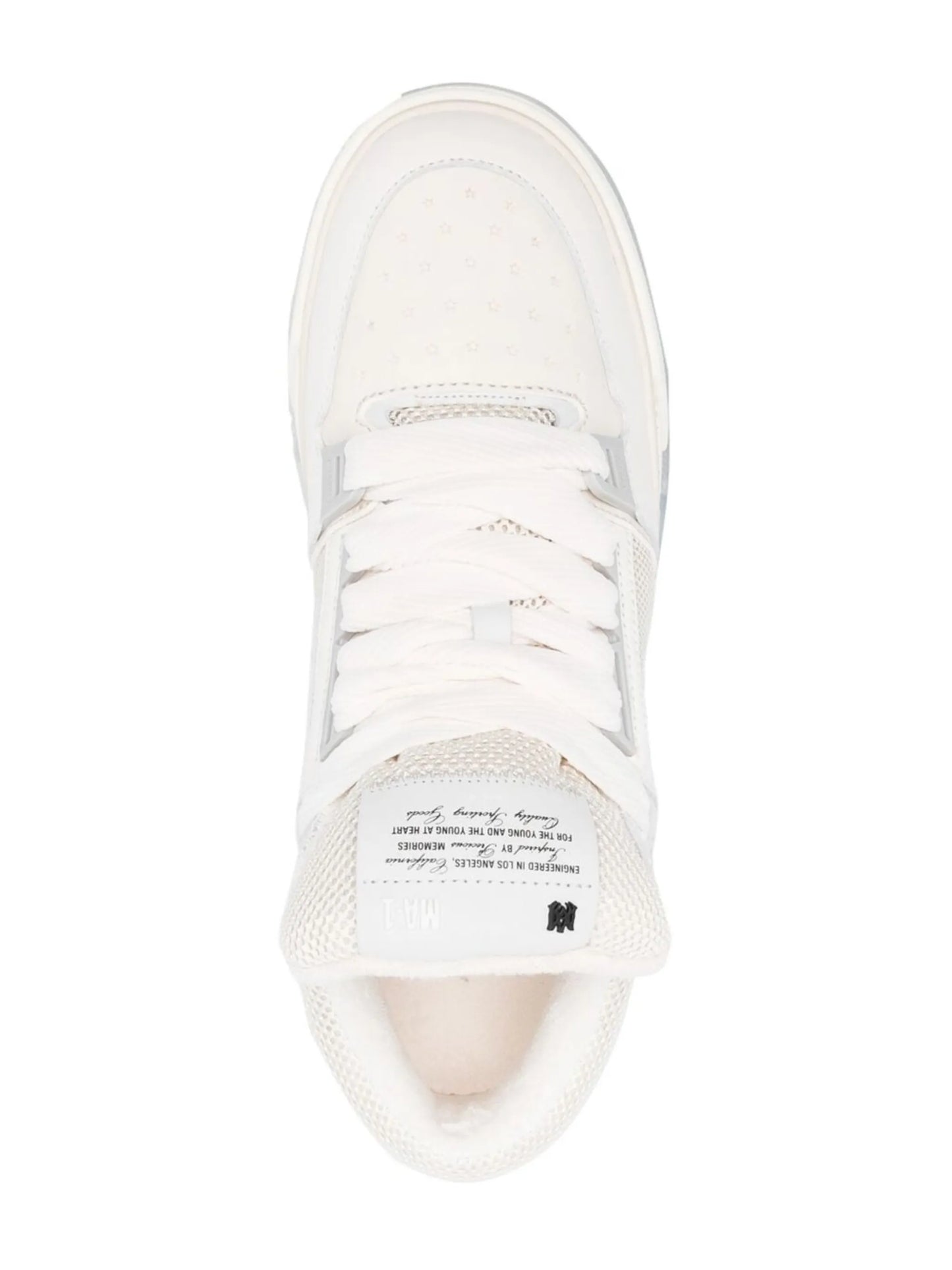 embossed-logo leather sneakers
