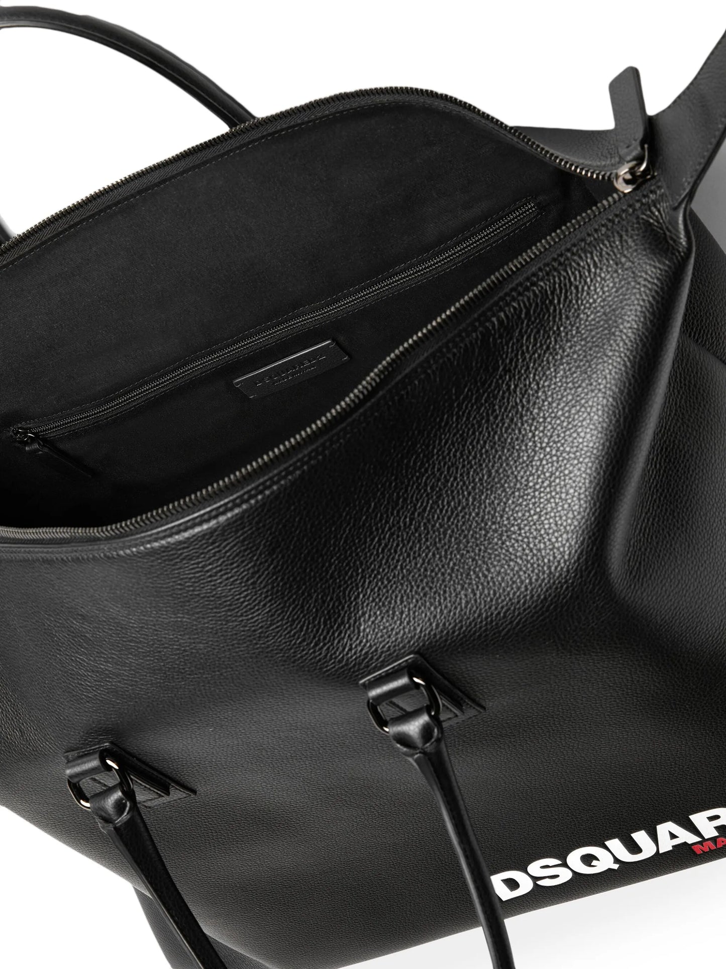 logo-print grained tote bag