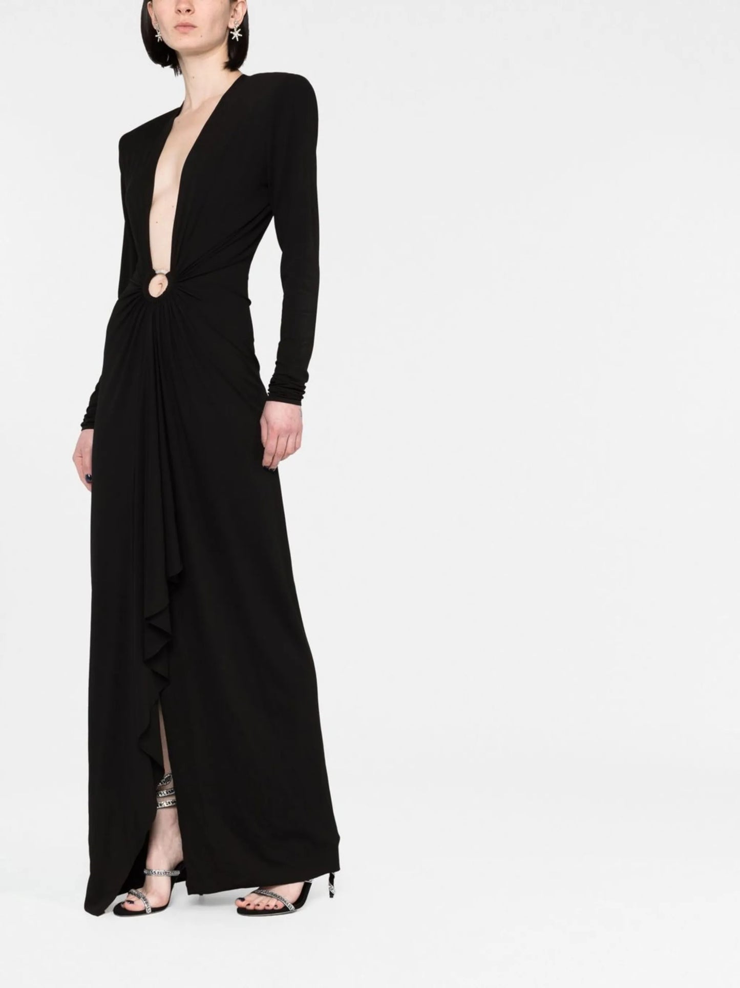 plunge-neck gown