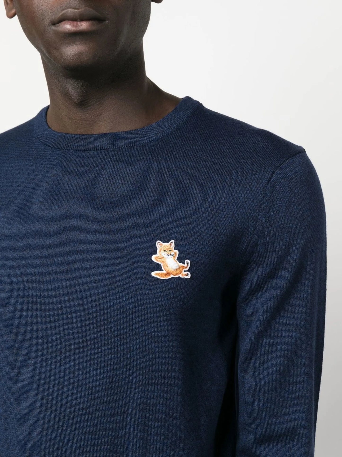 embroidered-logo wool jumper