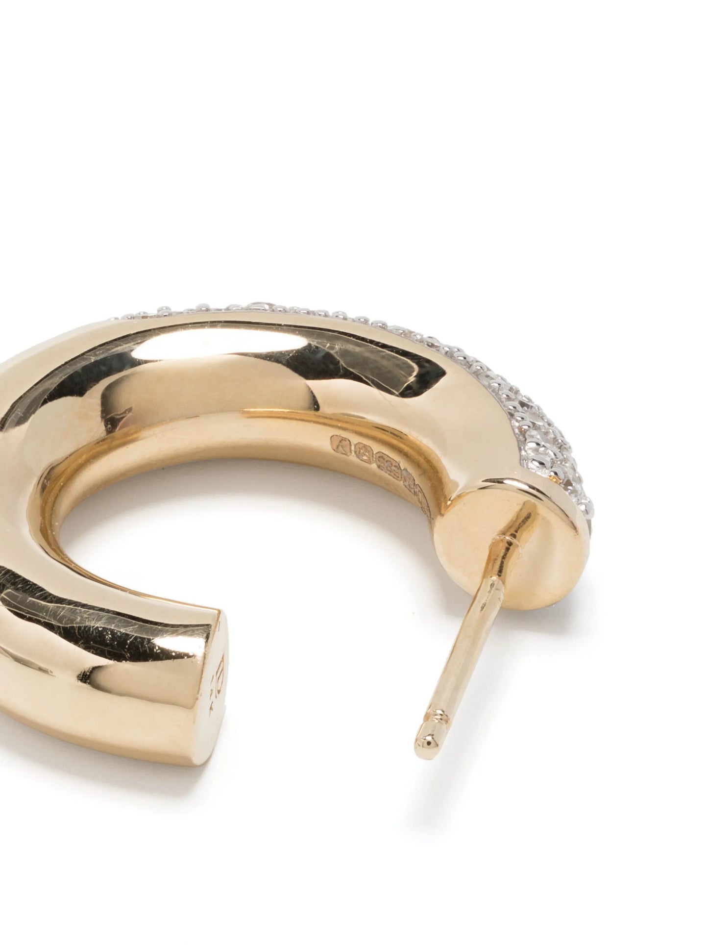 14kt yellow gold Signature Pavé diamond hoop earrings