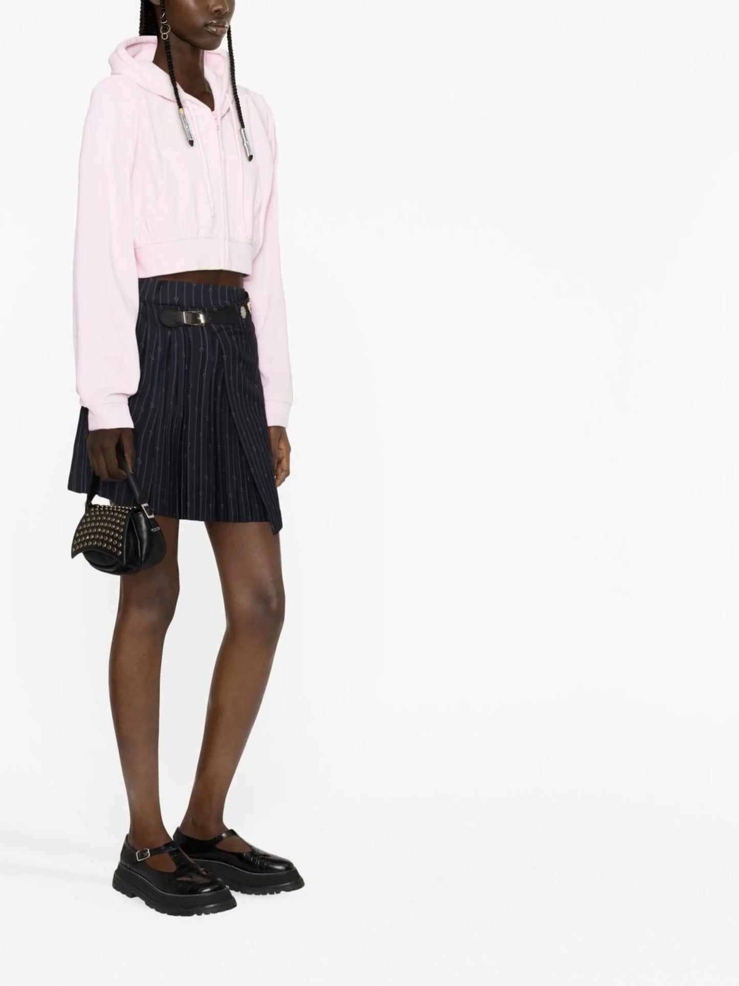 patterned-jacquard pleated kilt