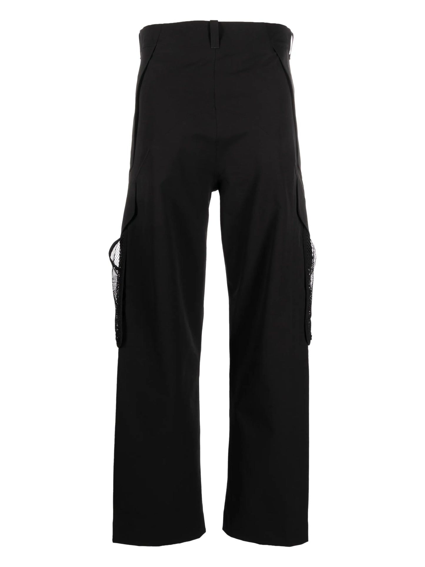 mesh-pockets straight-leg trousers