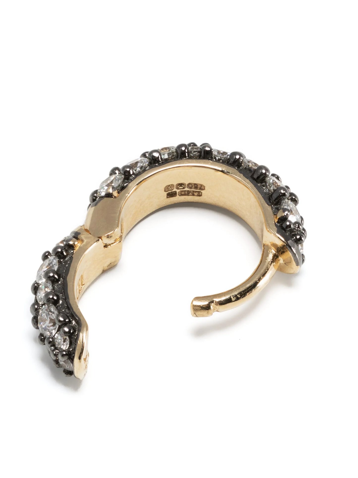 14kt yellow gold Chubby Huggies diamond hoop earrings