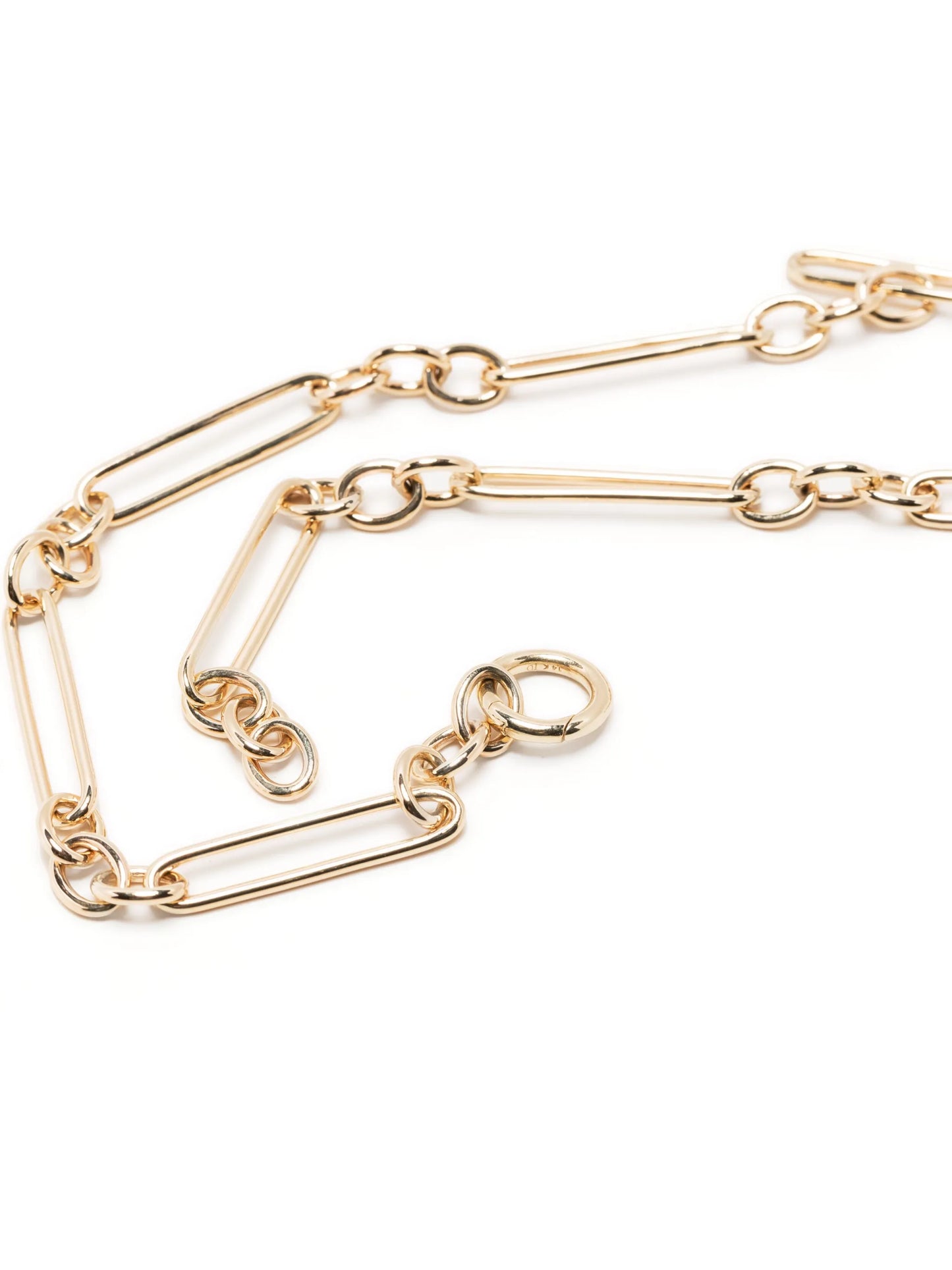 14kt yellow gold Trombone chain necklace