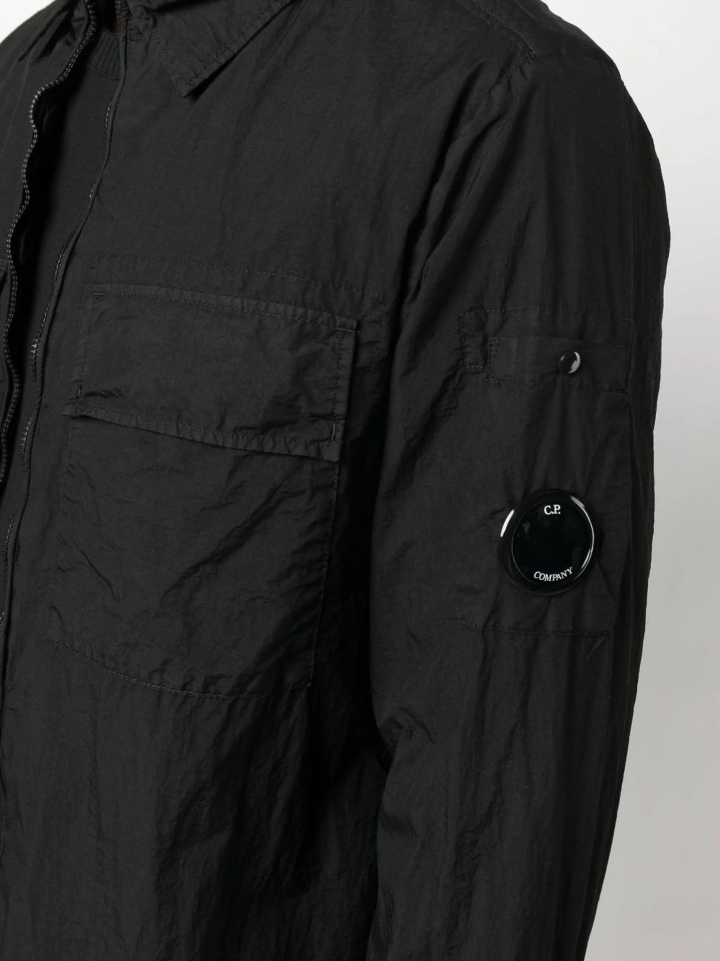 logo-plaque shirt jacket