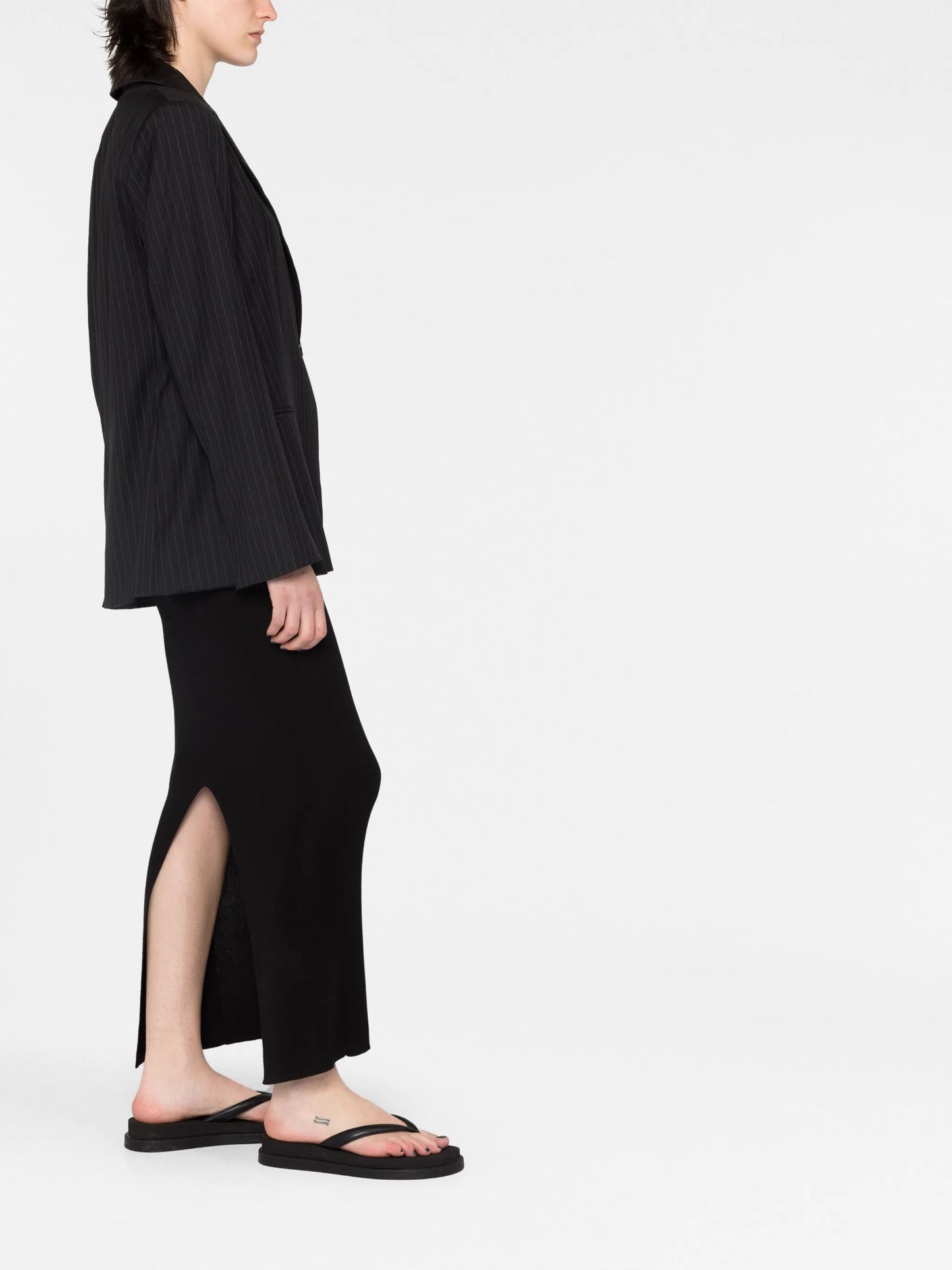 Agni pinstriped single-breasted blazer