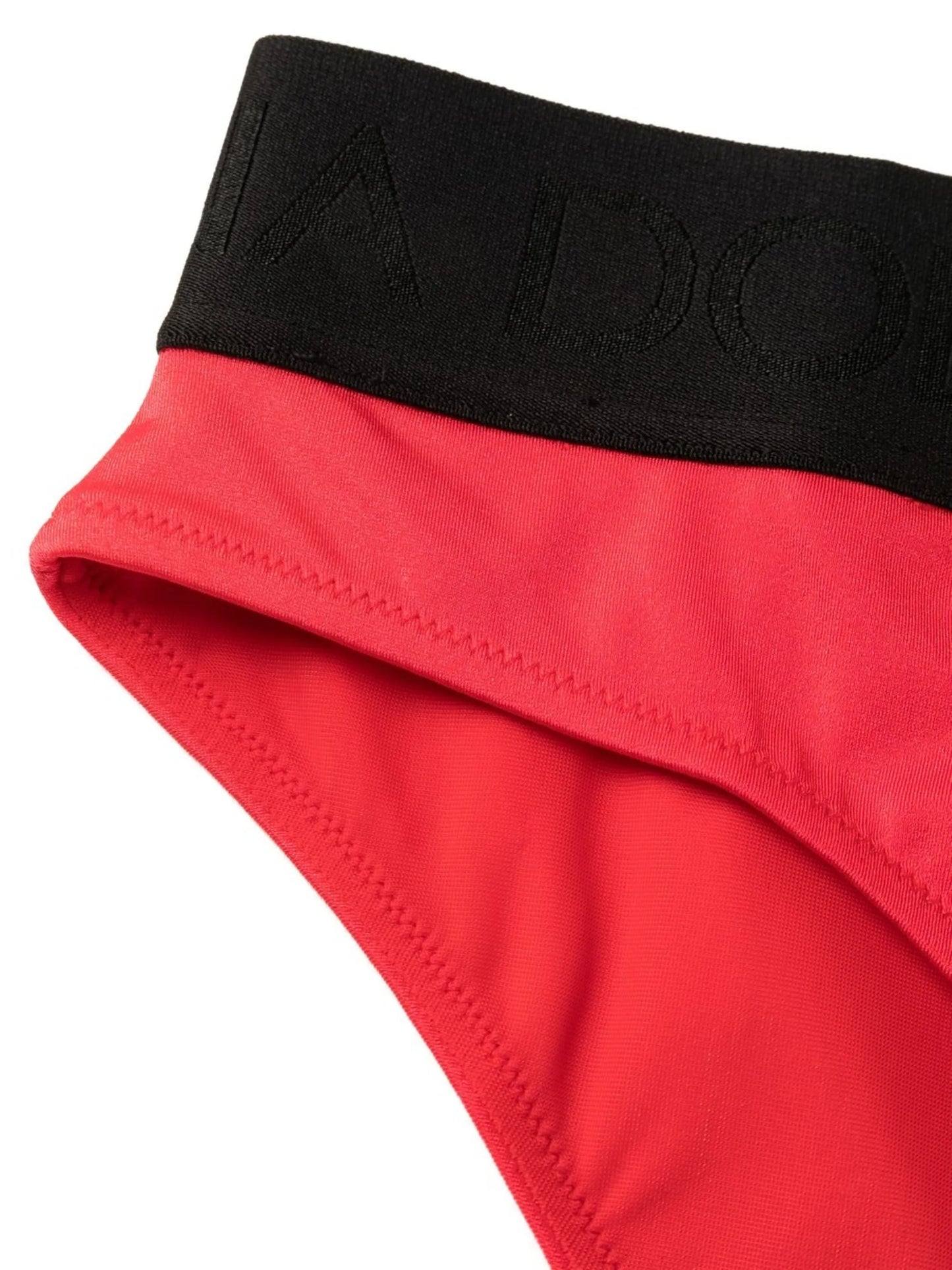 logo-tape two-tone bikini