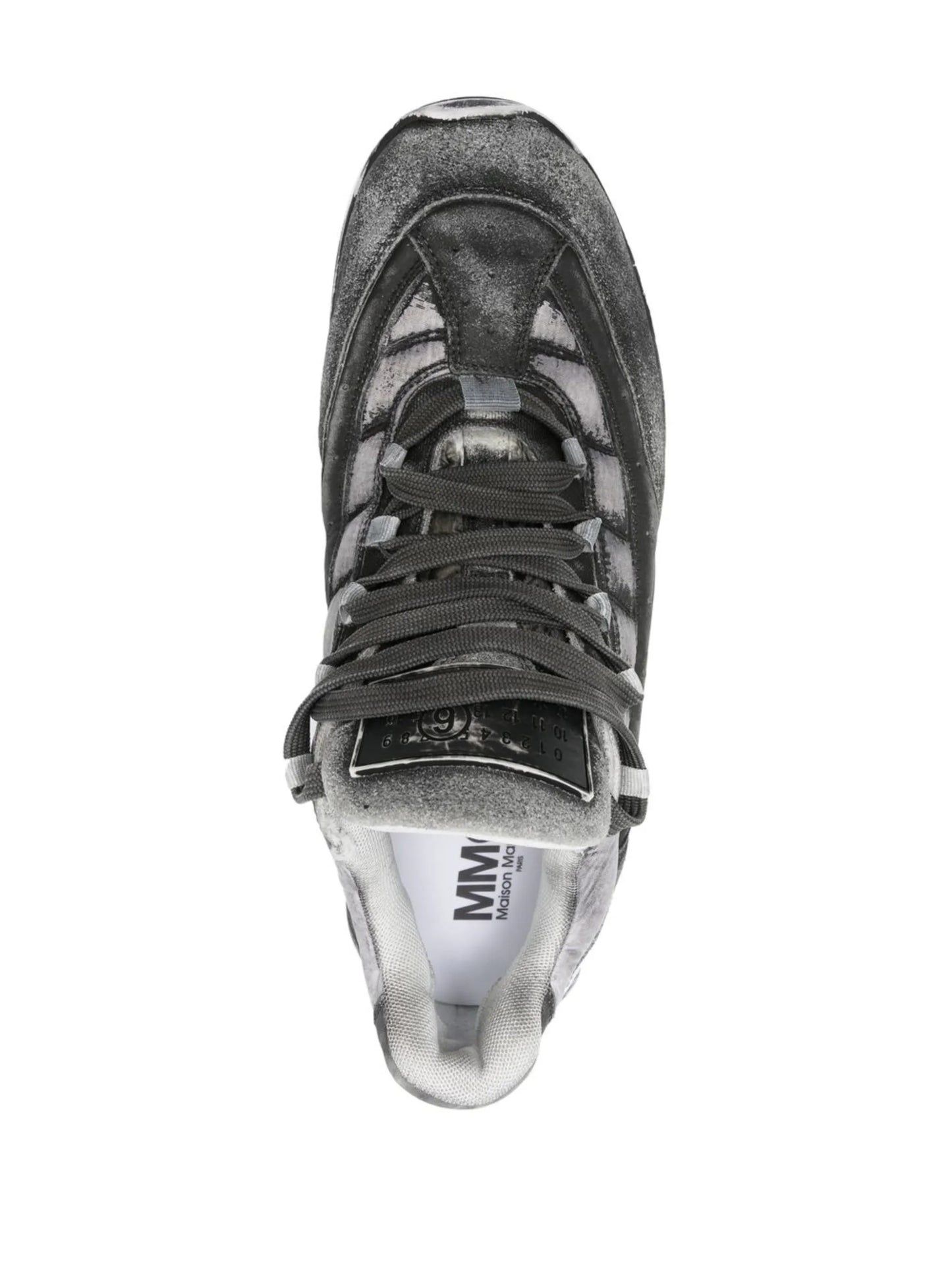 distressed-effect low-top sneakers