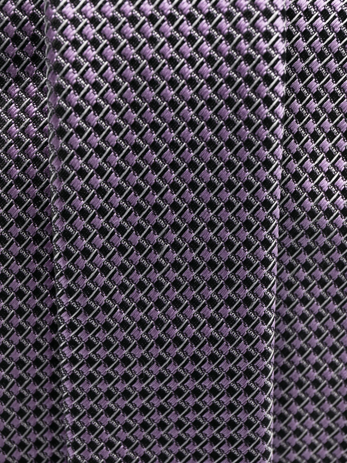check-pattern silk tie