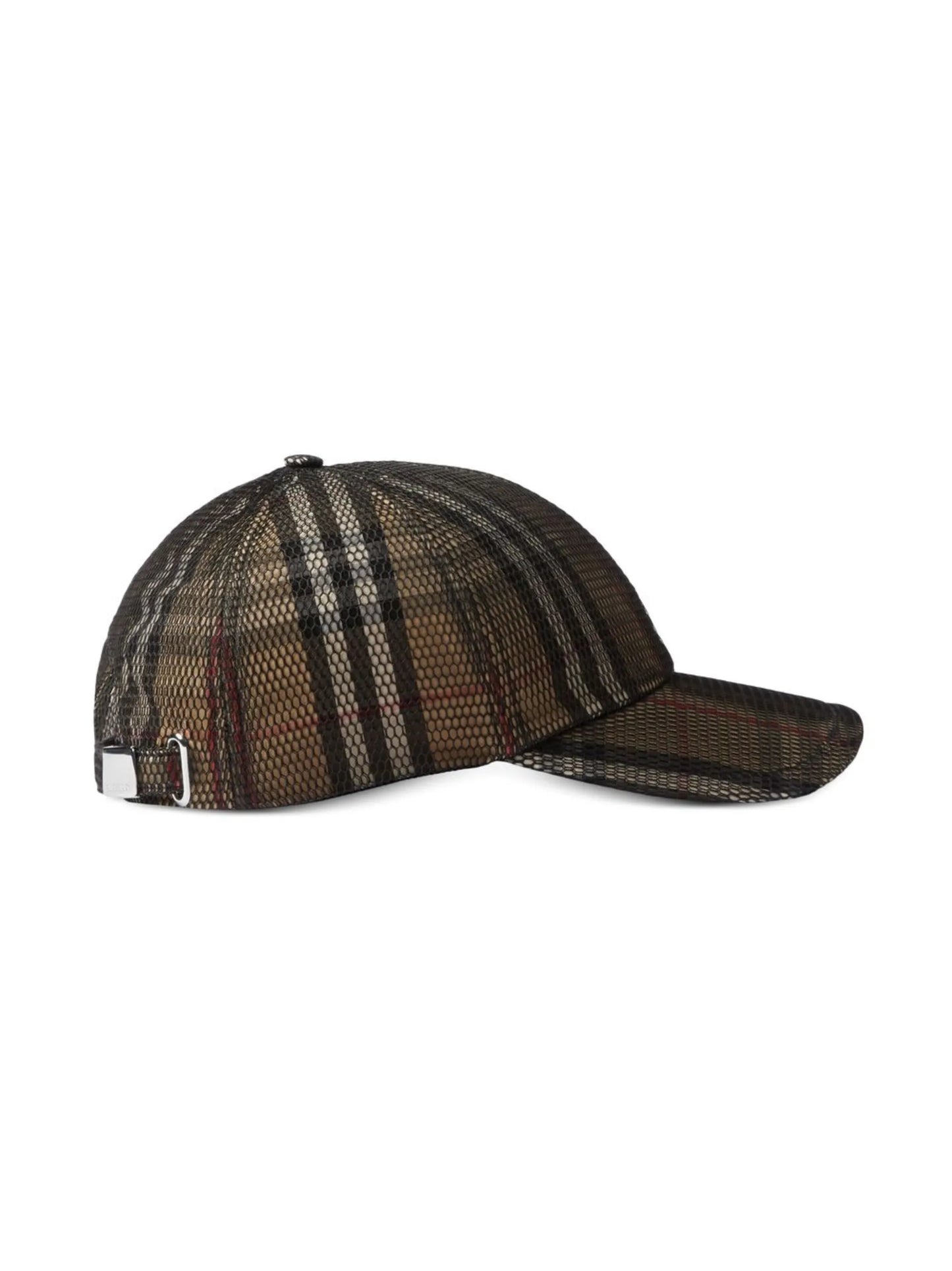 mesh-overlay check baseball cap