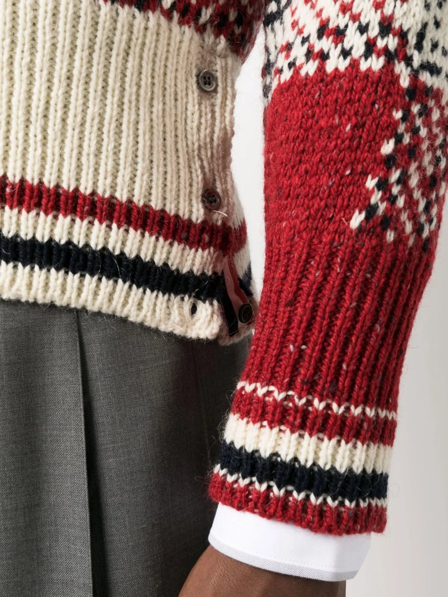 tarten-check pattern cardigan