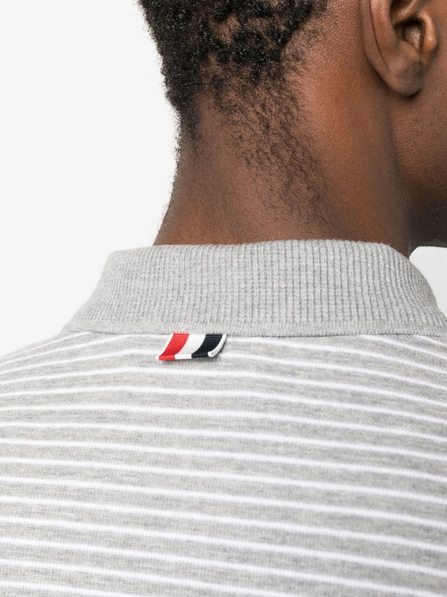 striped short-sleeve polo shirt
