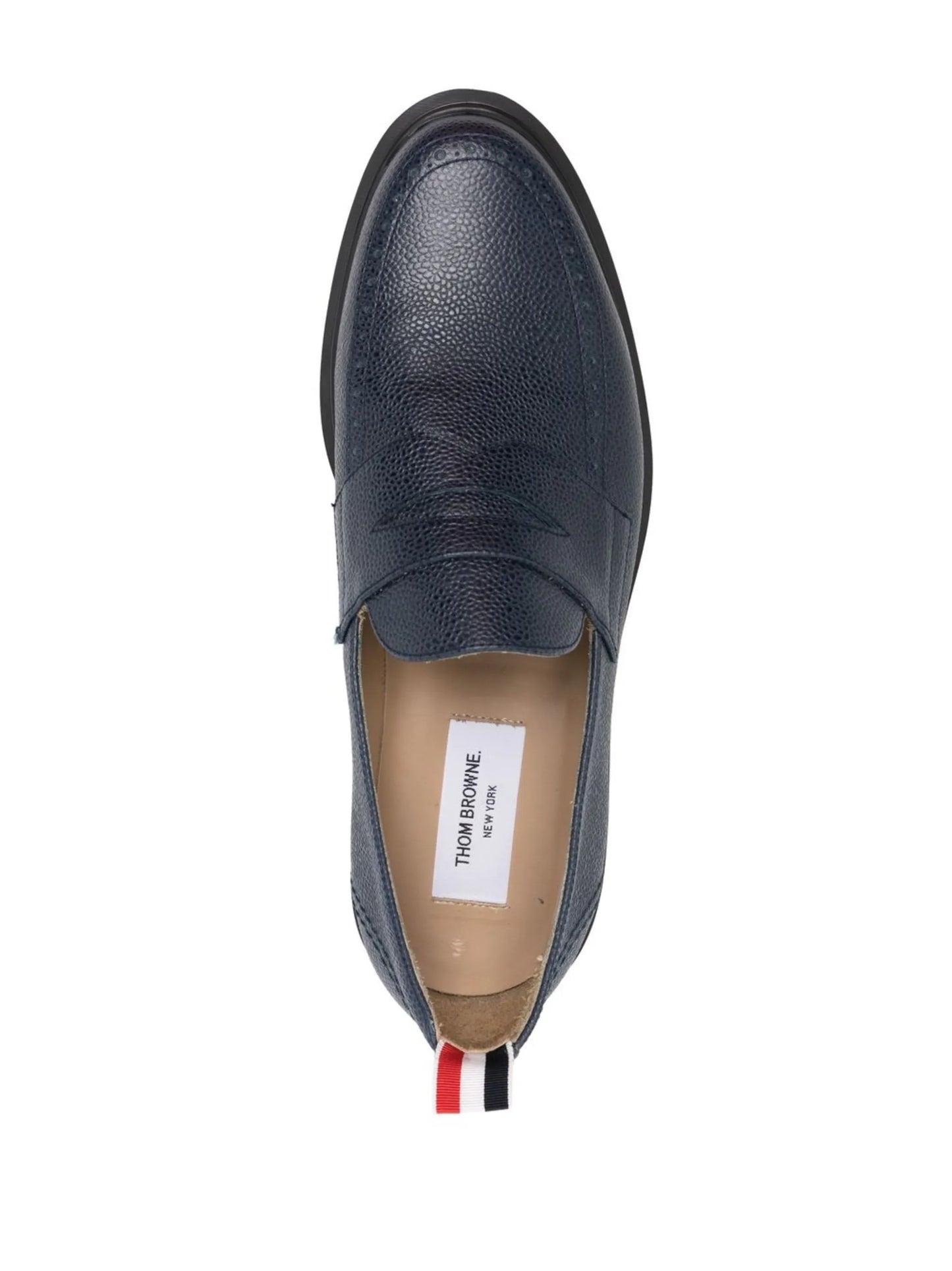 pebble-grain leather rubber sole penny loafers