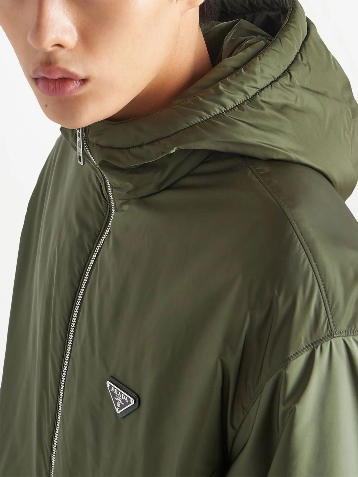 Re-Nylon long raincoat