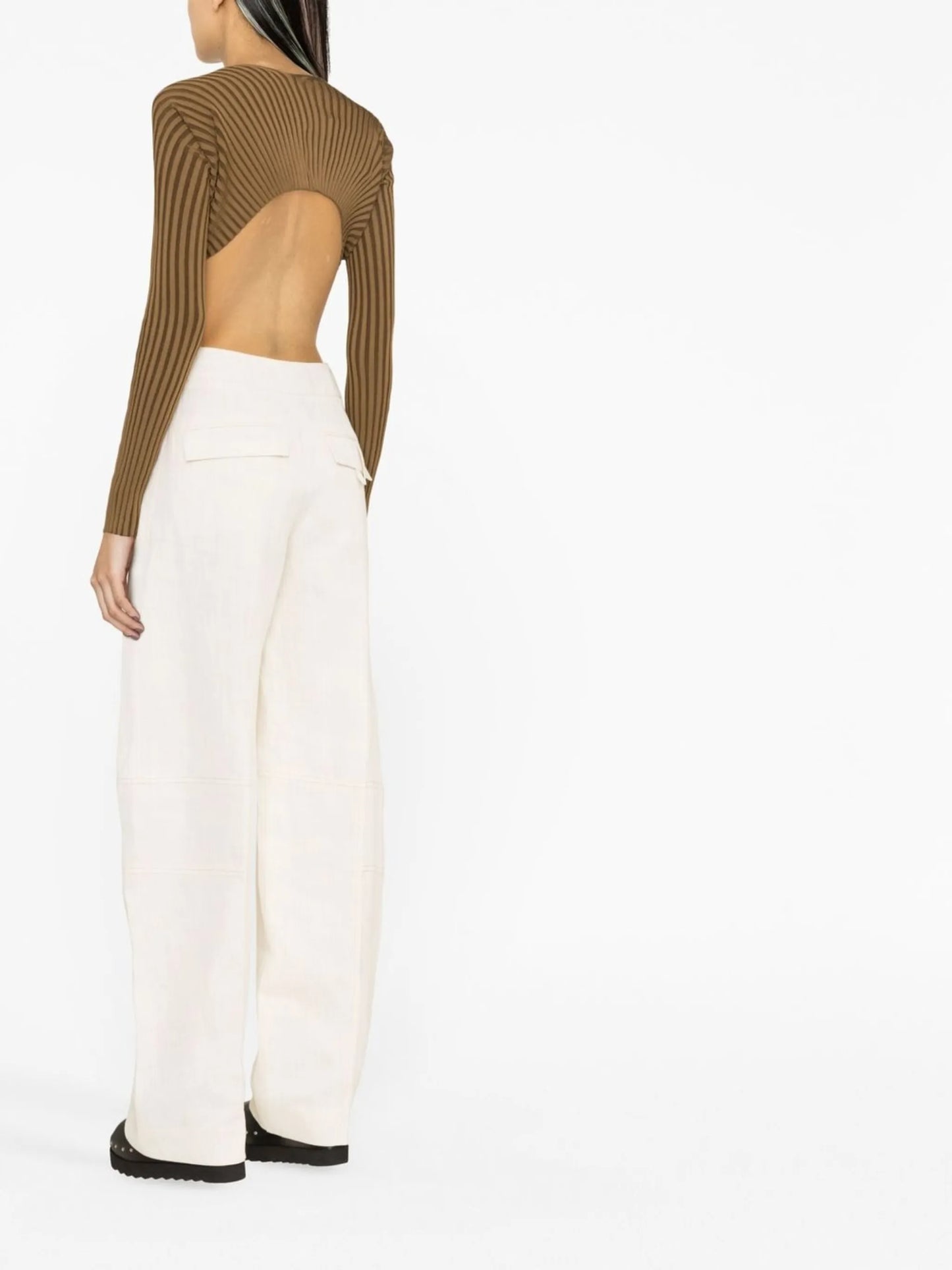 high-waist wide-leg trousers
