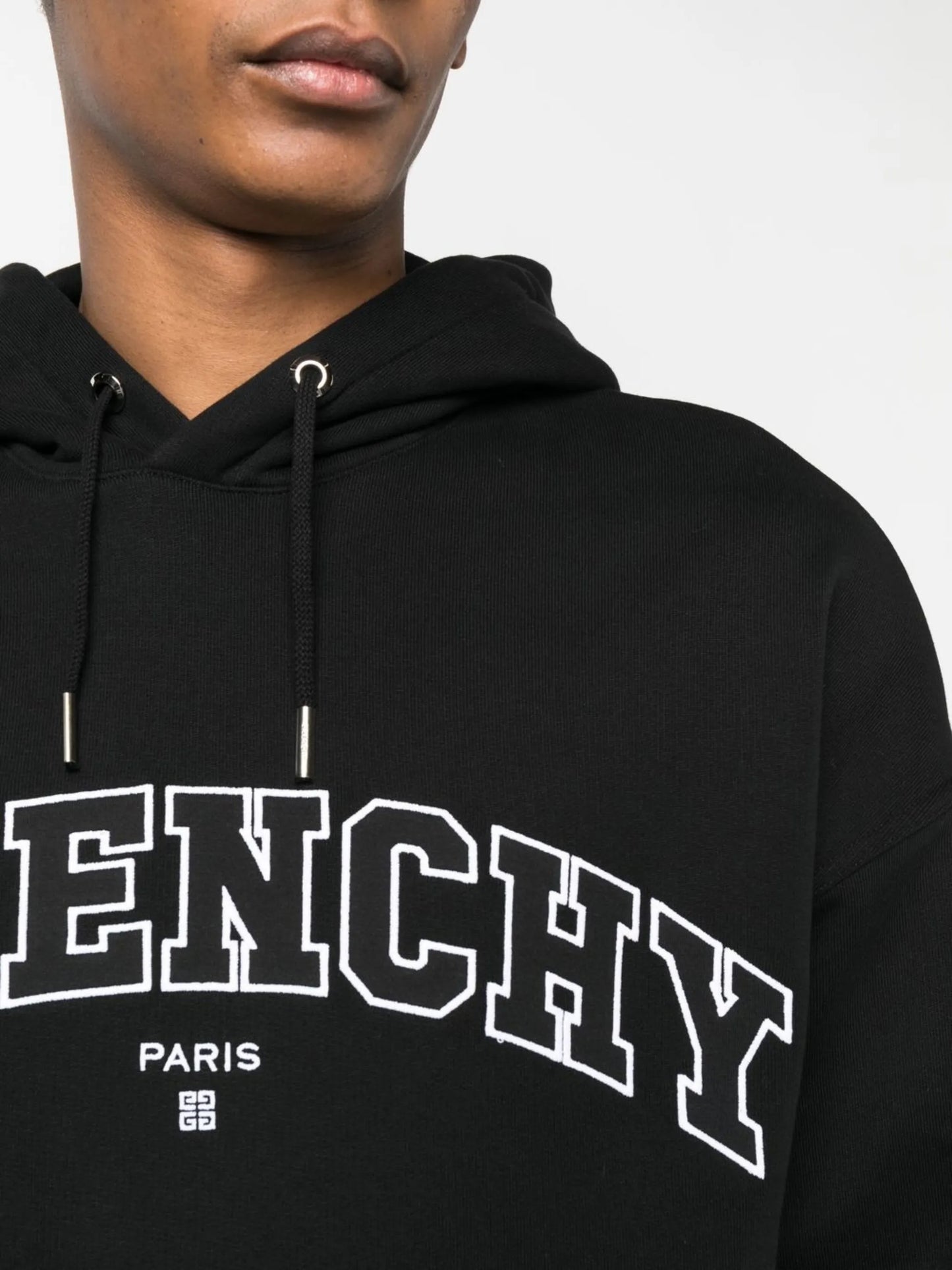 embroidered-logo cotton hoodie