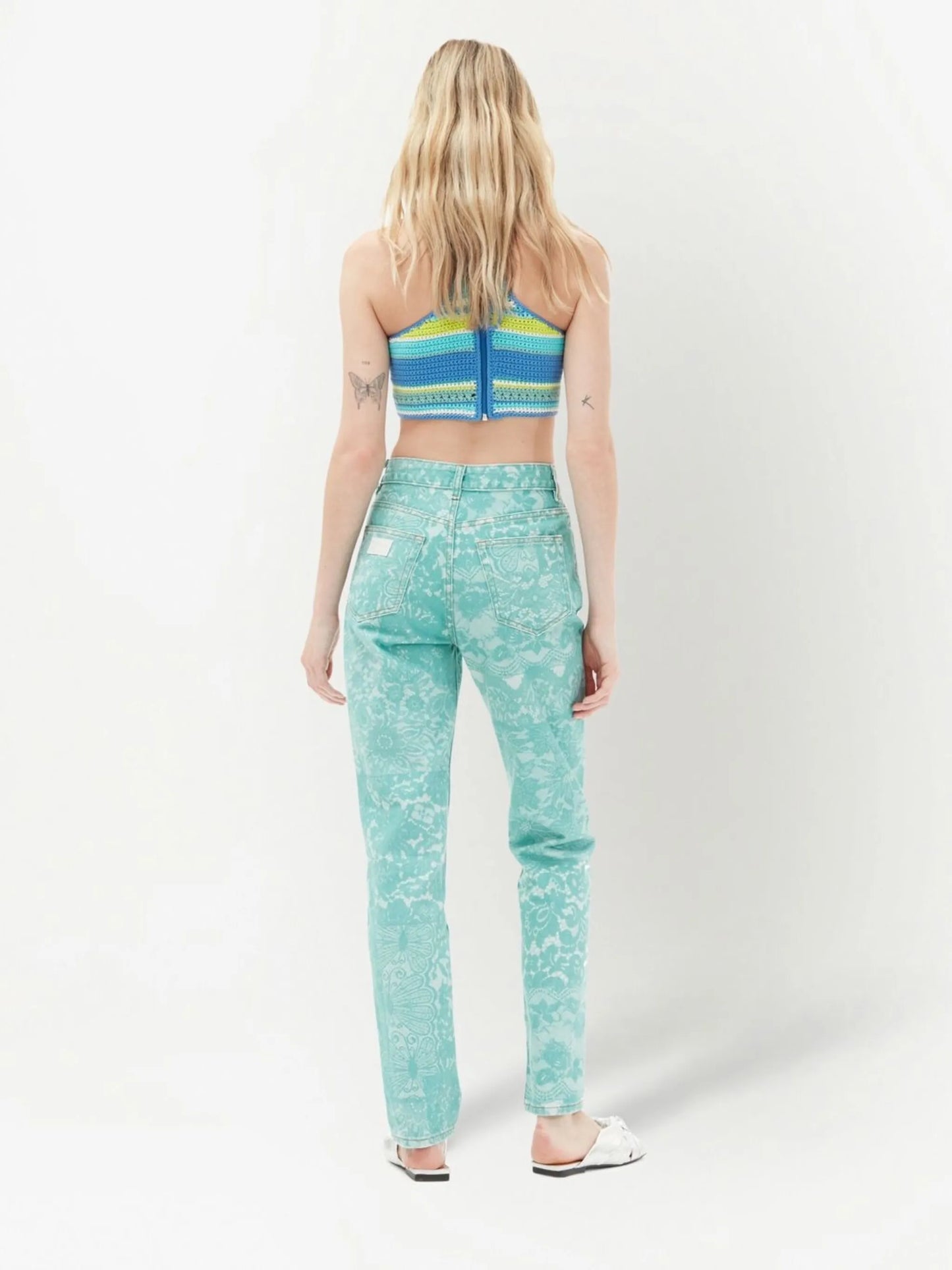 Swigy lace-print jeans