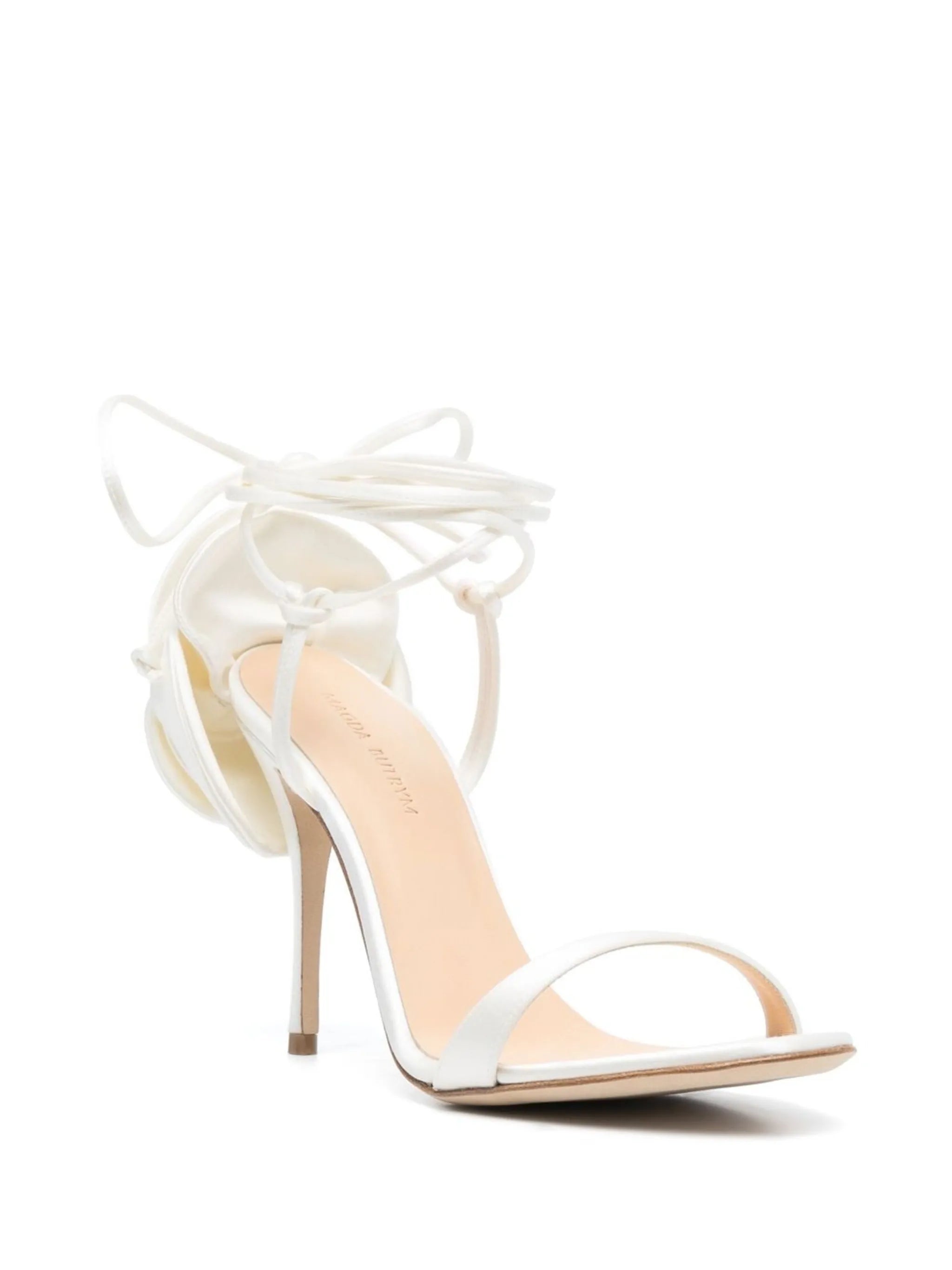 105mm flower satin sandals